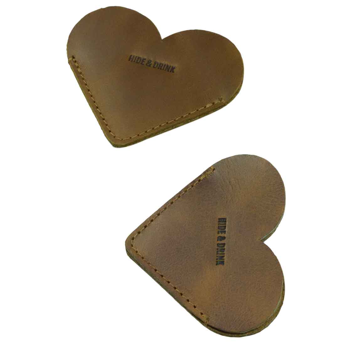 Leather Corner Heart Bookmark (2 pack) in burgundy by Hide & Drink, made of rich Full Grain Leather. This handmade item features artisan craftsmanship, showcasing small batch production from La Antigua Guatemala and Oaxaca Mexico.