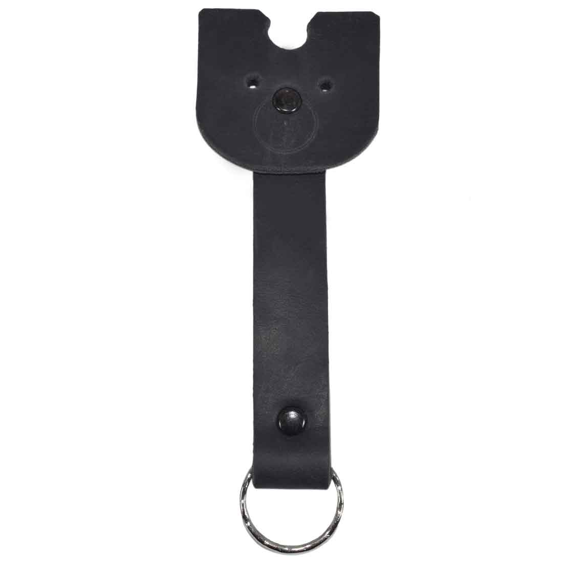 Doggy Fob by Hide & Drink featuring a reliable black Full Grain Leather Critter Keychain with an easy key attachment system, perfect for daily use. Critter Keychain Dog Key Ring Pet Fob, Full Grain Leather, StockyardX, Small Batch Production, Hand Cut, Hand Sewn, Fire Branded, Artisan, Handmade in La Antigua Guatemala & Oaxaca Mexico.