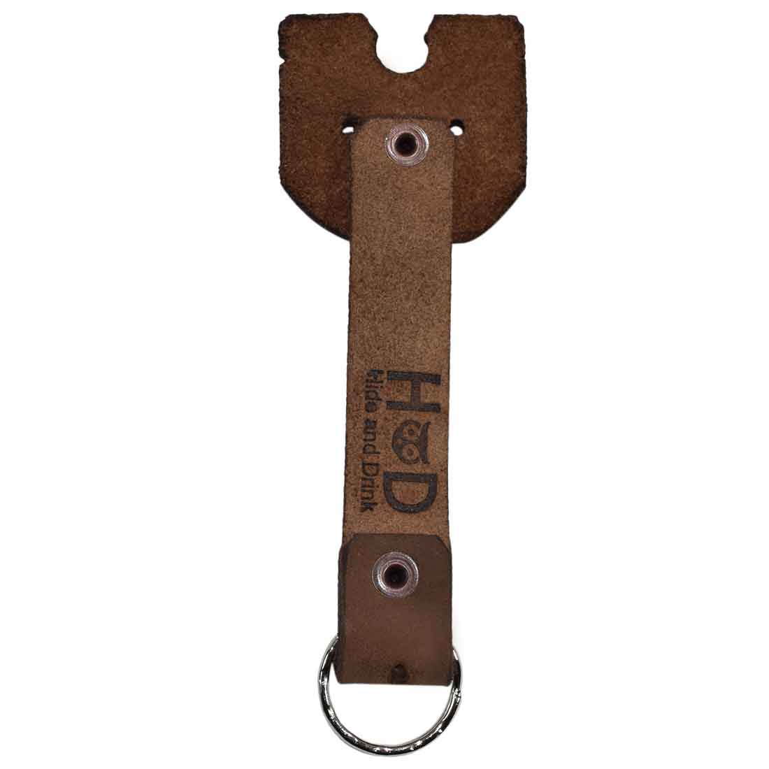Doggy Fob by Hide & Drink, showcasing a unique design of a Full Grain Leather Critter Keychain with branding, ideal for adding charm to your keys. Critter Keychain Dog Key Ring Pet Fob, Full Grain Leather, StockyardX, Small Batch Production, Hand Cut, Hand Sewn, Fire Branded, Artisan, Handmade in La Antigua Guatemala & Oaxaca Mexico.