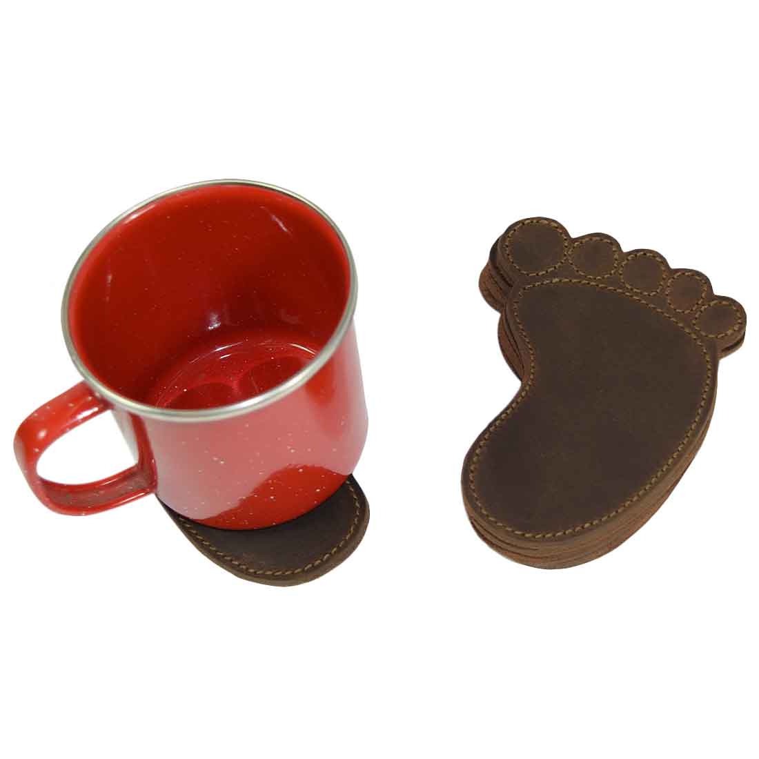 Footprint Path Hunter Coaster Set (6-Pack) - Stockyard X 'The Leather Store'