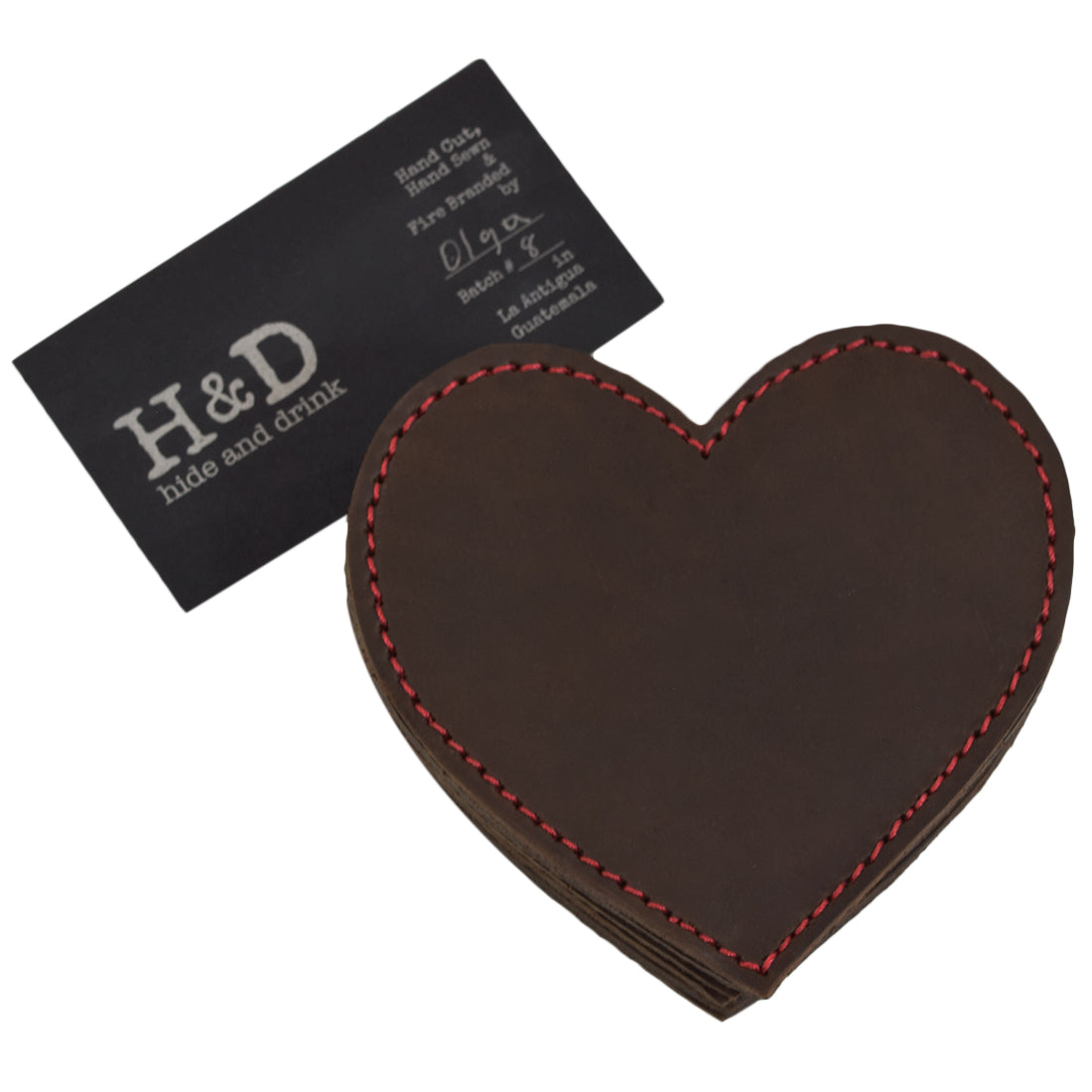 Love Coaster Set w/Stitch (6-Pack) - Stockyard X 'The Leather Store'
