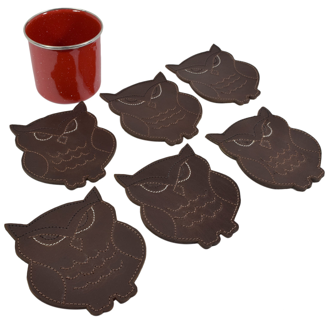 Hoot Owl Coaster Set (6-Pack) - Stockyard X 'The Leather Store'