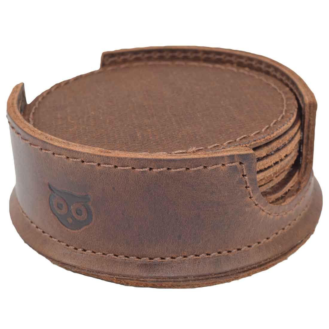 Owl Coaster (8-Pack) - Stockyard X 'The Leather Store'