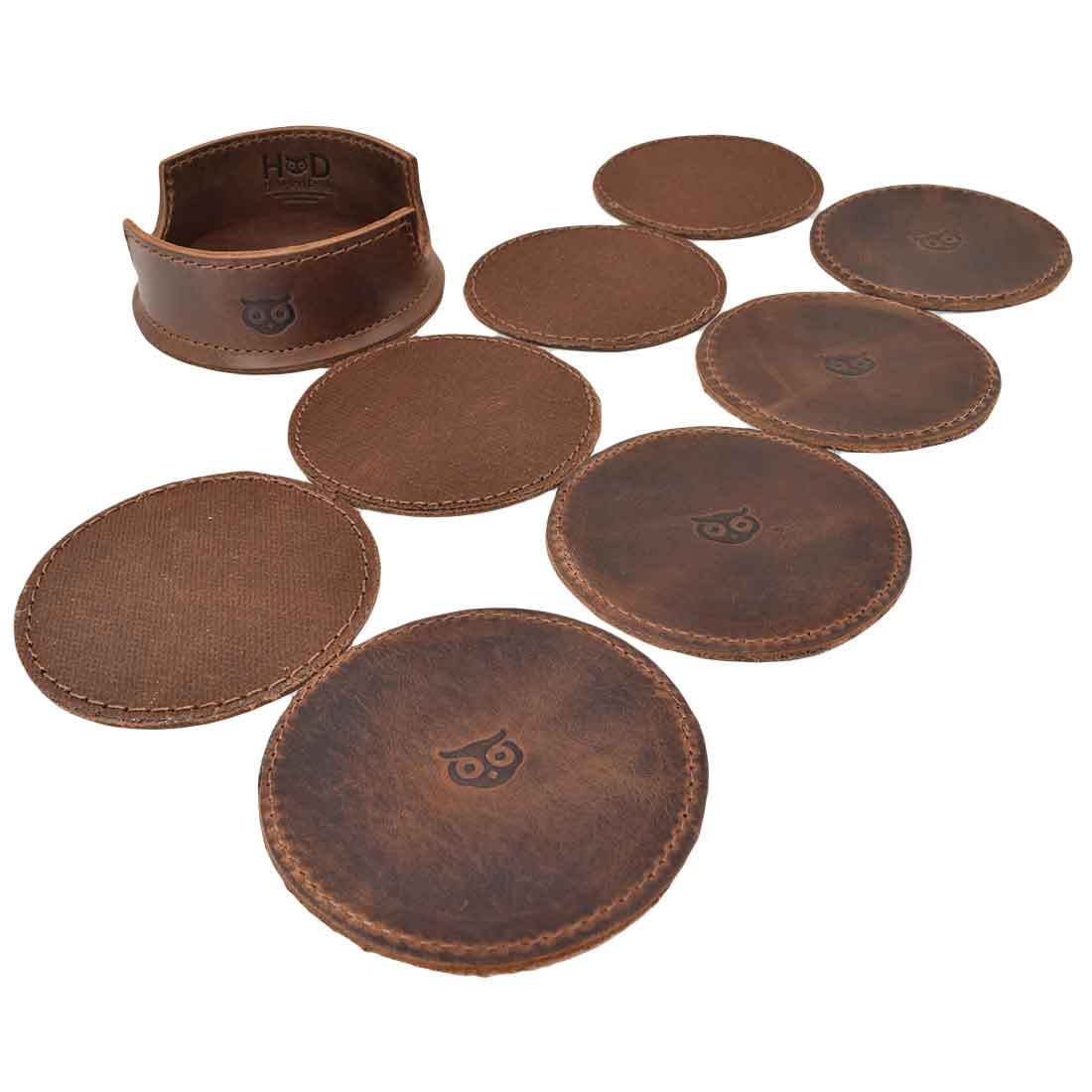 Owl Coaster (8-Pack) - Stockyard X 'The Leather Store'