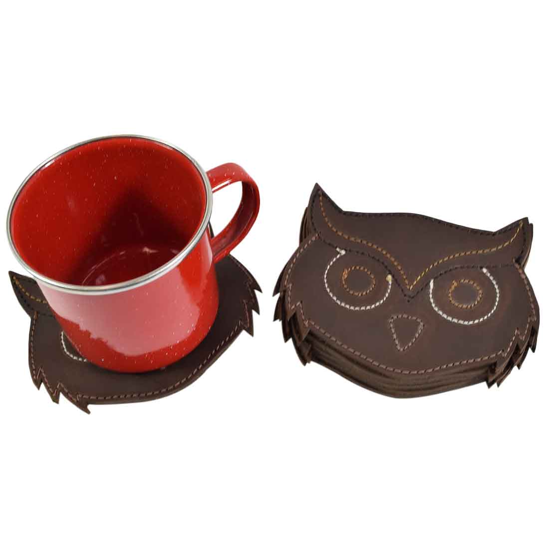 Wild Owl Coaster Set (6-Pack) - Stockyard X 'The Leather Store'