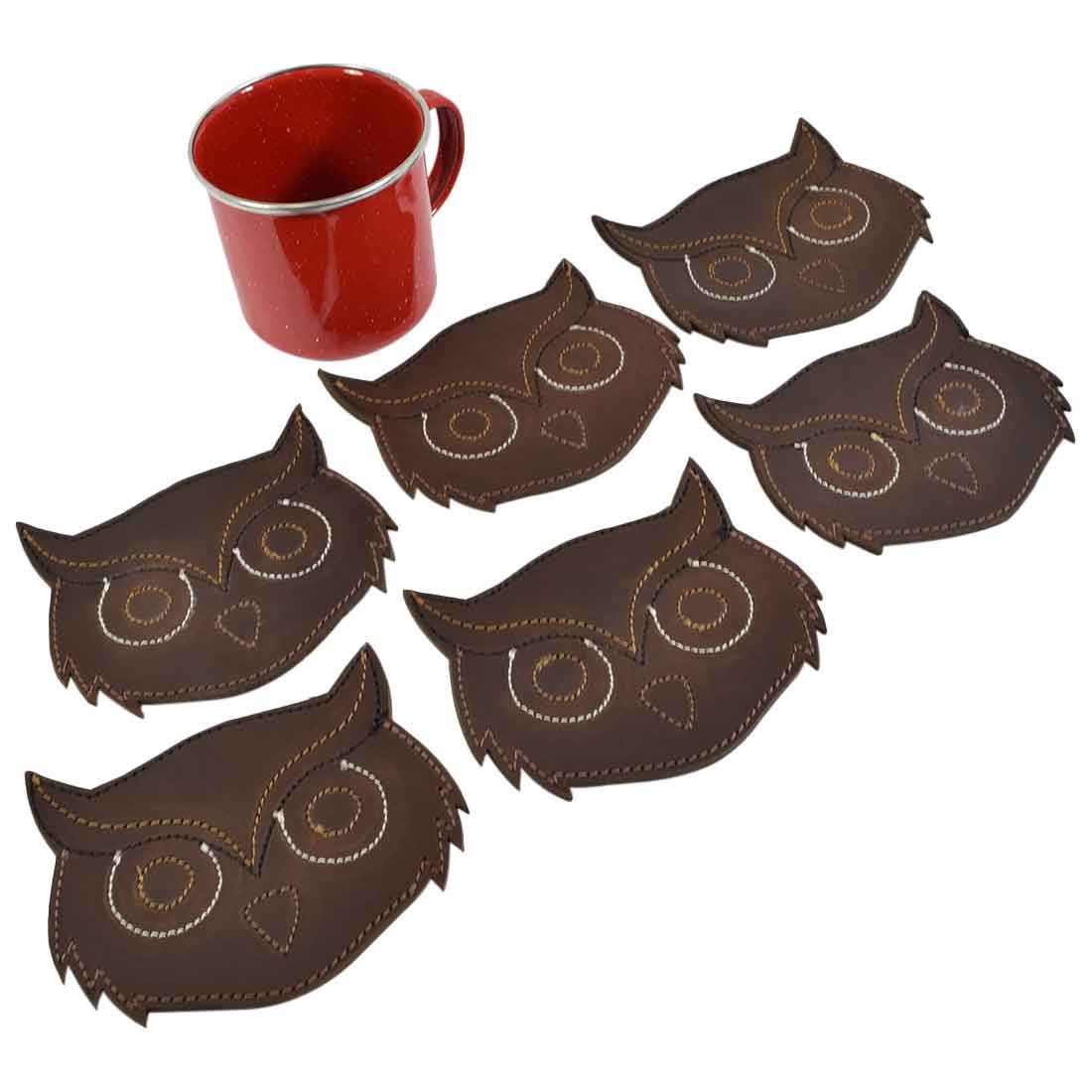Wild Owl Coaster Set (6-Pack) - Stockyard X 'The Leather Store'