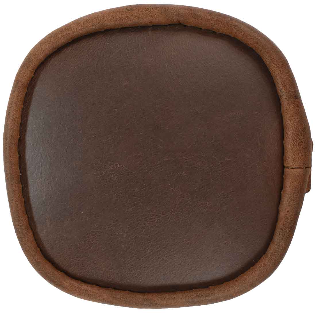 Top view of a Wedding Ring Box in rich leather made by Hide & Drink. This artisan piece is perfect for storing rings and adds a touch of elegance, being a great gift for brides and grooms, handmade in La Antigua Guatemala & Oaxaca Mexico.