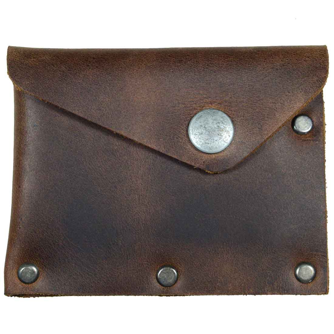 Riveted Card Holder with Snap - Stockyard X 'The Leather Store'