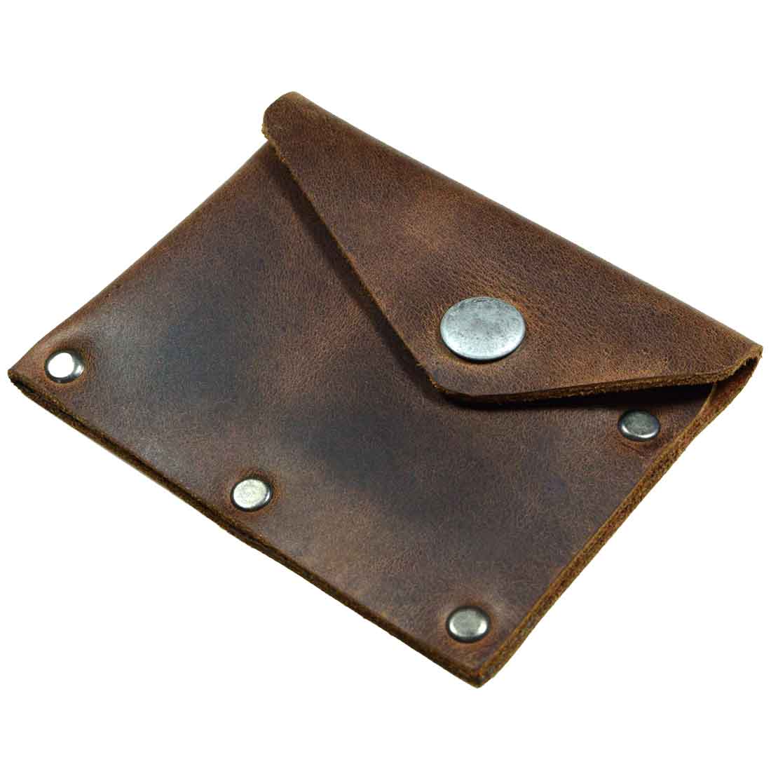 Riveted Card Holder with Snap - Stockyard X 'The Leather Store'