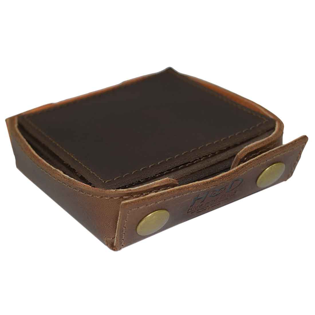 Classic Square Box Coasters Set (6-Pack) - Stockyard X 'The Leather Store'