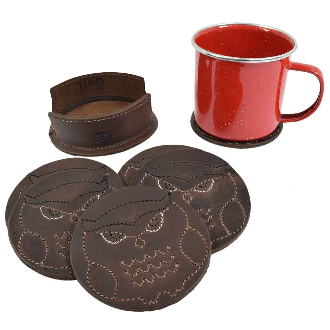 Hoot Owl Classic Shaped Coaster Set (6-Pack) - Stockyard X 'The Leather Store'