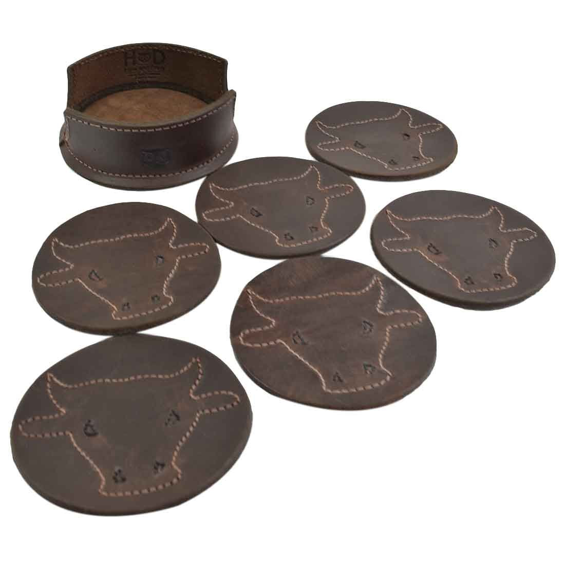 Raging Bull Classic Shaped Coaster Set (6-Pack) - Stockyard X 'The Leather Store'
