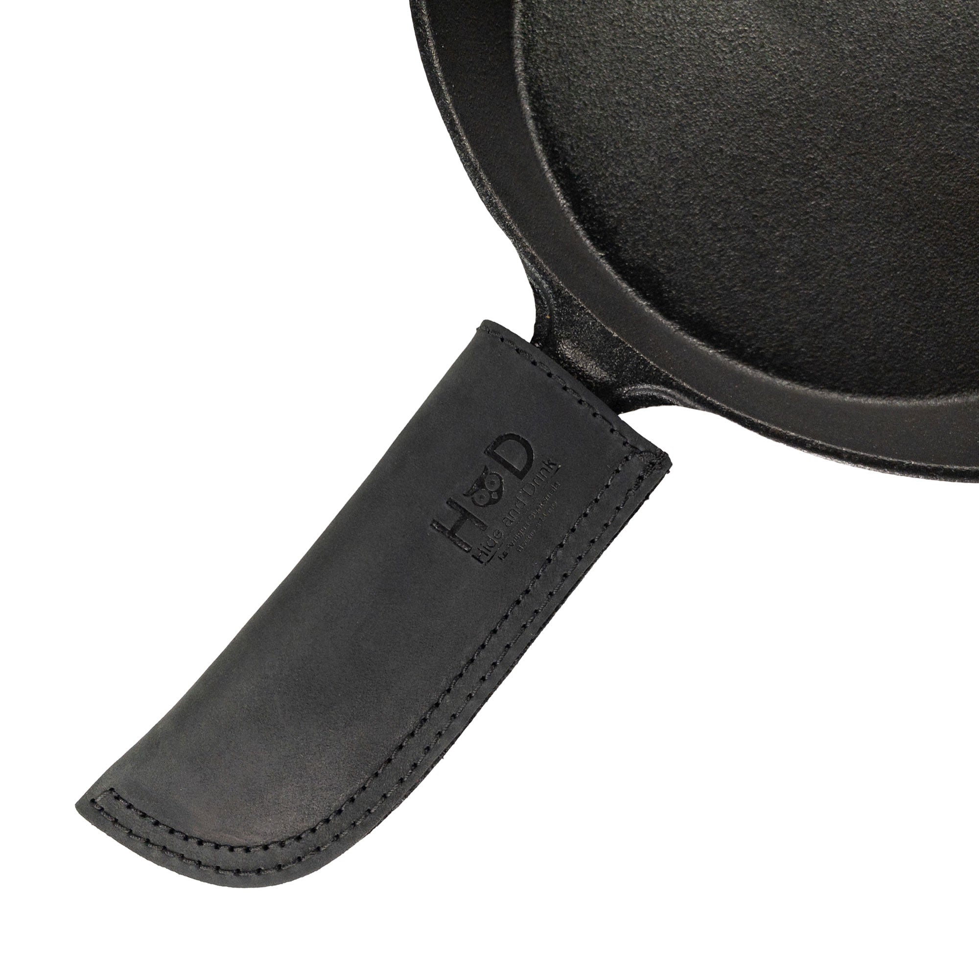 Hot Pan Handle Cover by Hide & Drink, elegantly designed for comfort and heat resistance, ensuring a safe grip for all cookware, handmade in La Antigua Guatemala & Oaxaca Mexico.