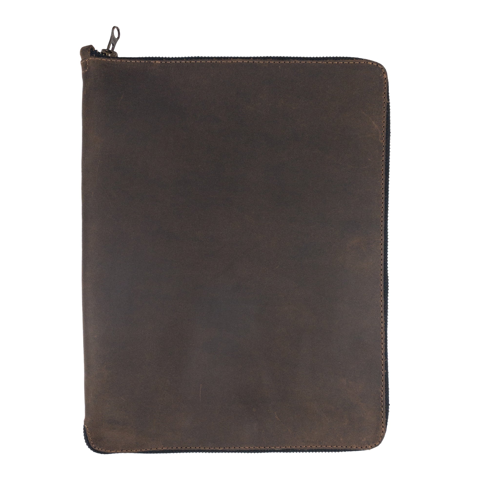 Hide & Drink Zippered Journal Cover for Moleskine (Notebook NOT Included) showcasing a neat interior with smooth lined pages ready for notes. Made artisan-style from full grain leather.