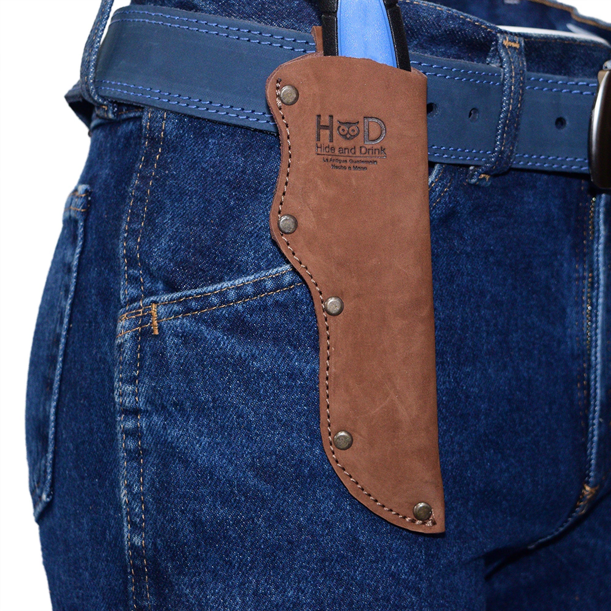 Belt Mora Knife Sheath from Hide & Drink, combining functionality and style with a Thick Sheath for Mora Knife with Belt Loop. A handmade rustic accessory crafted from Full Grain Leather.