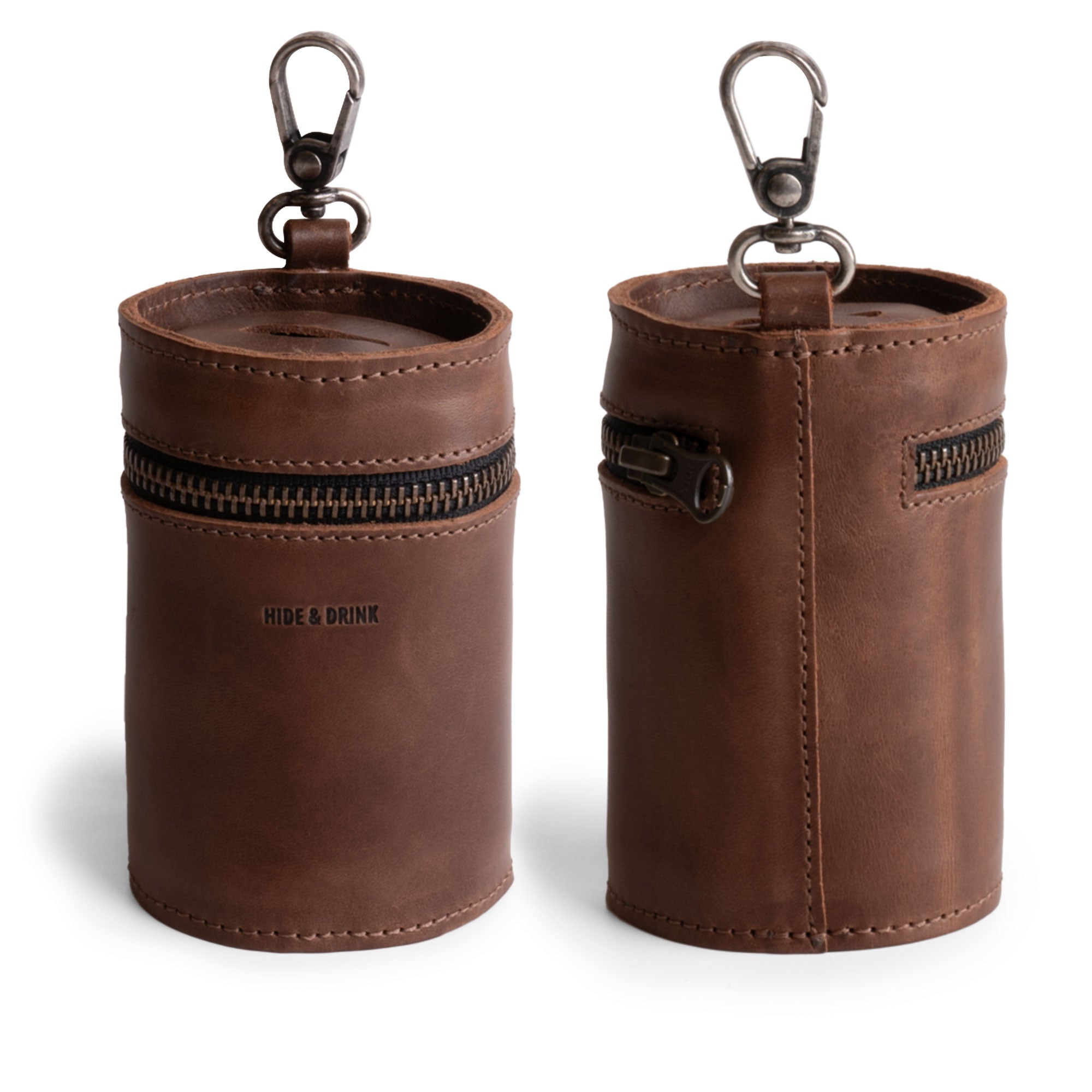 Bucket Coin Release by Hide & Drink featuring a stylish Full Grain Leather design, perfect as a Money Box or Piggy Bank Bucket. This zippered pouch serves as a Cash Organizer and Coin Case, showcasing Small Batch Production with Hand Cut and Hand Sewn craftsmanship. Fire Branded and made by artisans, this piece is Handmade in La Antigua Guatemala & Oaxaca Mexico.