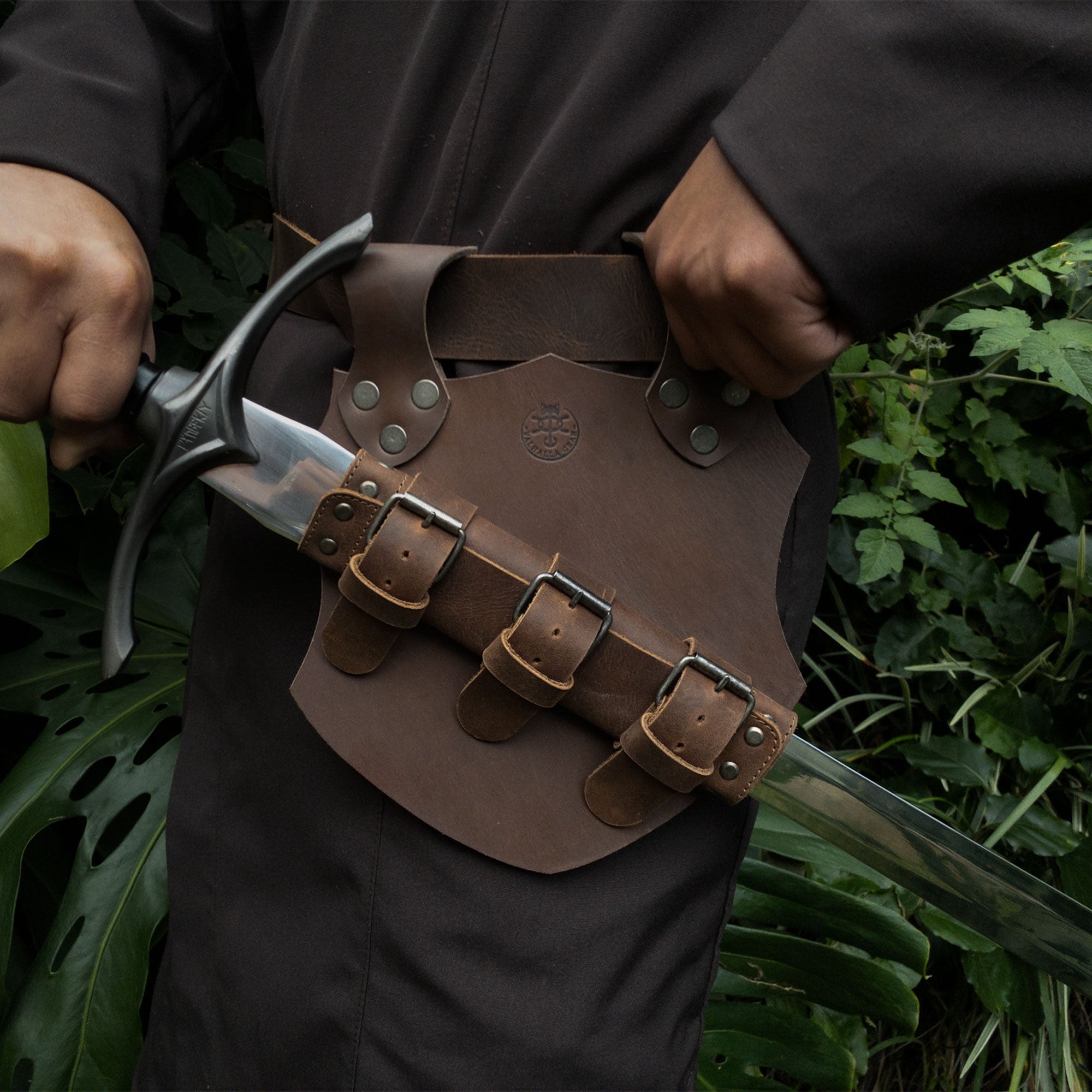 Medieval Sword Frog with Double Belt Loop - Stockyard X 'The Leather Store'