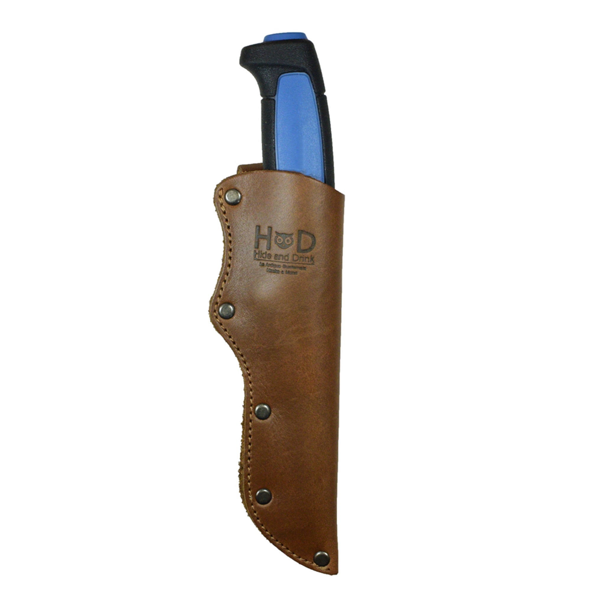 Belt Mora Knife Sheath from Hide & Drink, designed with a Thick Sheath for Mora Knife with Belt Loop. A reliable accessory for campers, crafted from artisan Full Grain Leather.