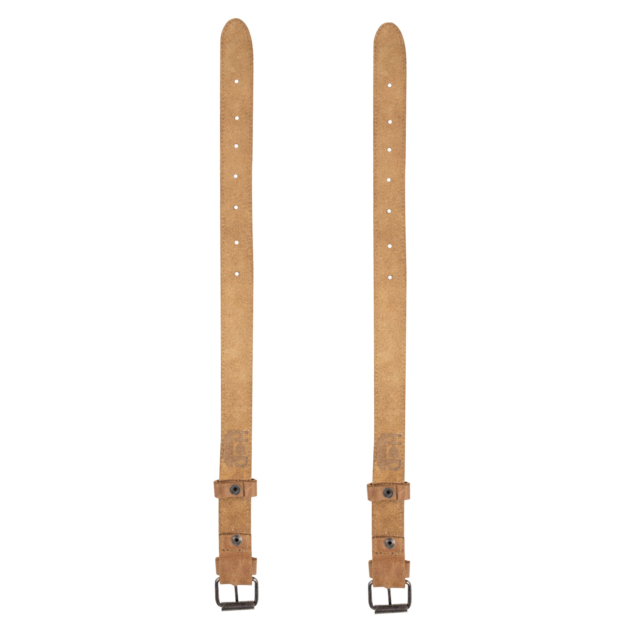 Bicycle Ankle Bands by Hide & Drink, featuring a close-up of a Rustic Bicycle Ankle Band with a Brass Metal Buckle. These Adjustable Straps for Legs, made from high-quality Full Grain Leather, offer a classic touch to any cycling outfit, ideal as Vintage Gifts for Cyclists.