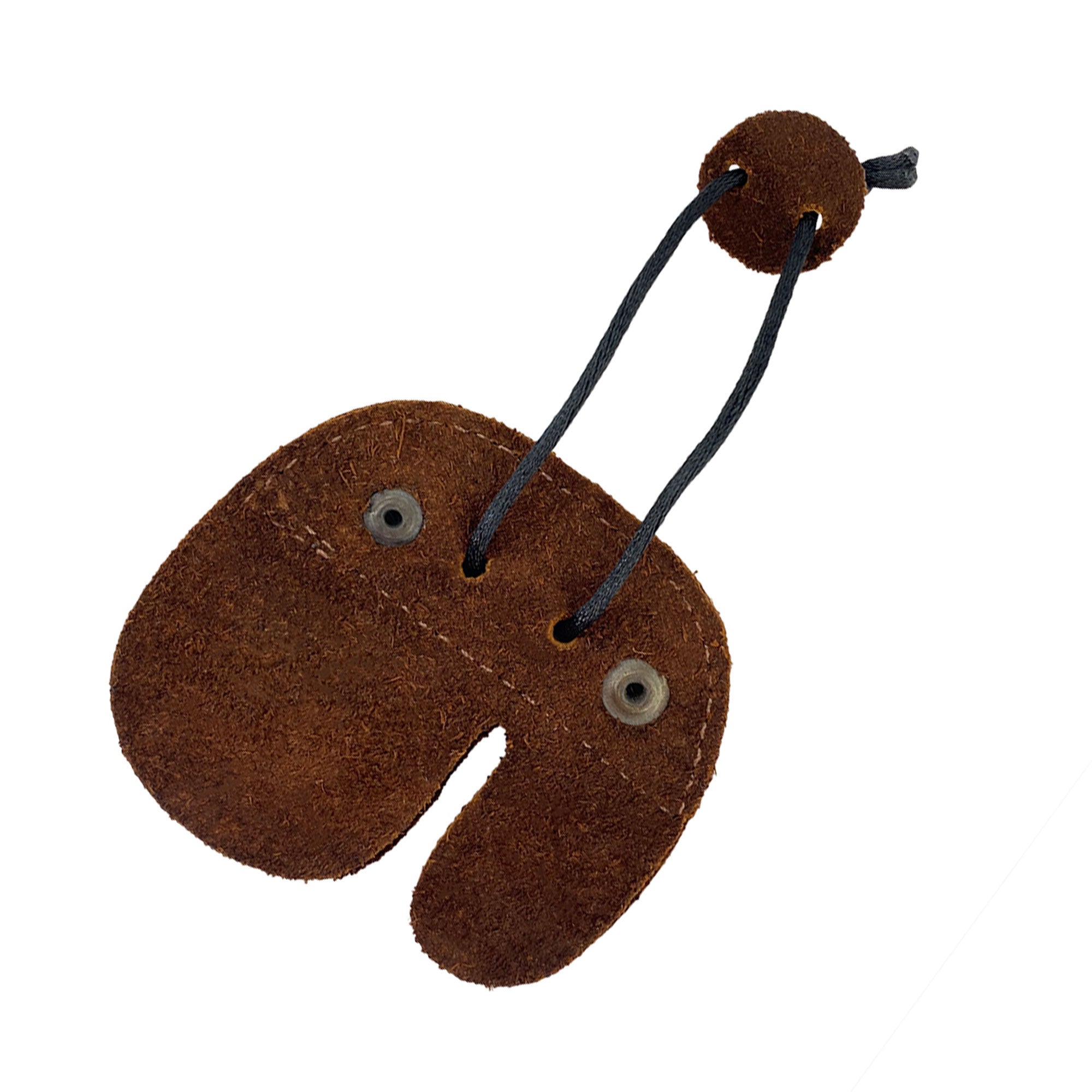 Right Handed Archery Finger Protector by Hide & Drink, crafted from premium full grain leather. This durable archery finger tab serves as a protect guard for recurve bows and is designed for shooting practice gear sports & outdoors. Offering a blend of artisan quality with small batch production, it's hand cut, hand sewn, and fire branded, made in La Antigua Guatemala.