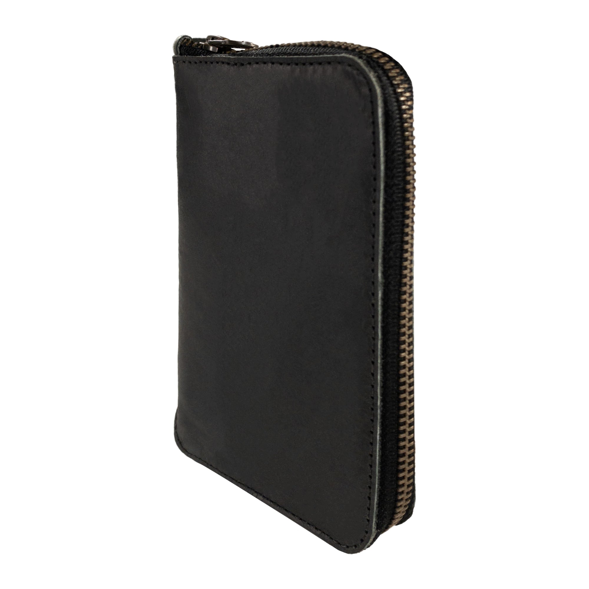 Profile of Hide & Drink Zippered Journal Cover for Moleskine (Notebook NOT Included) displaying its full grain leather texture and handmade charm.