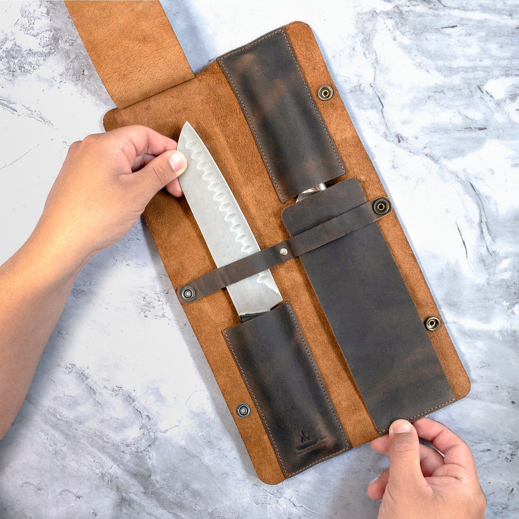 Rectangular Case for 2 Chef's Knives - Stockyard X 'The Leather Store'