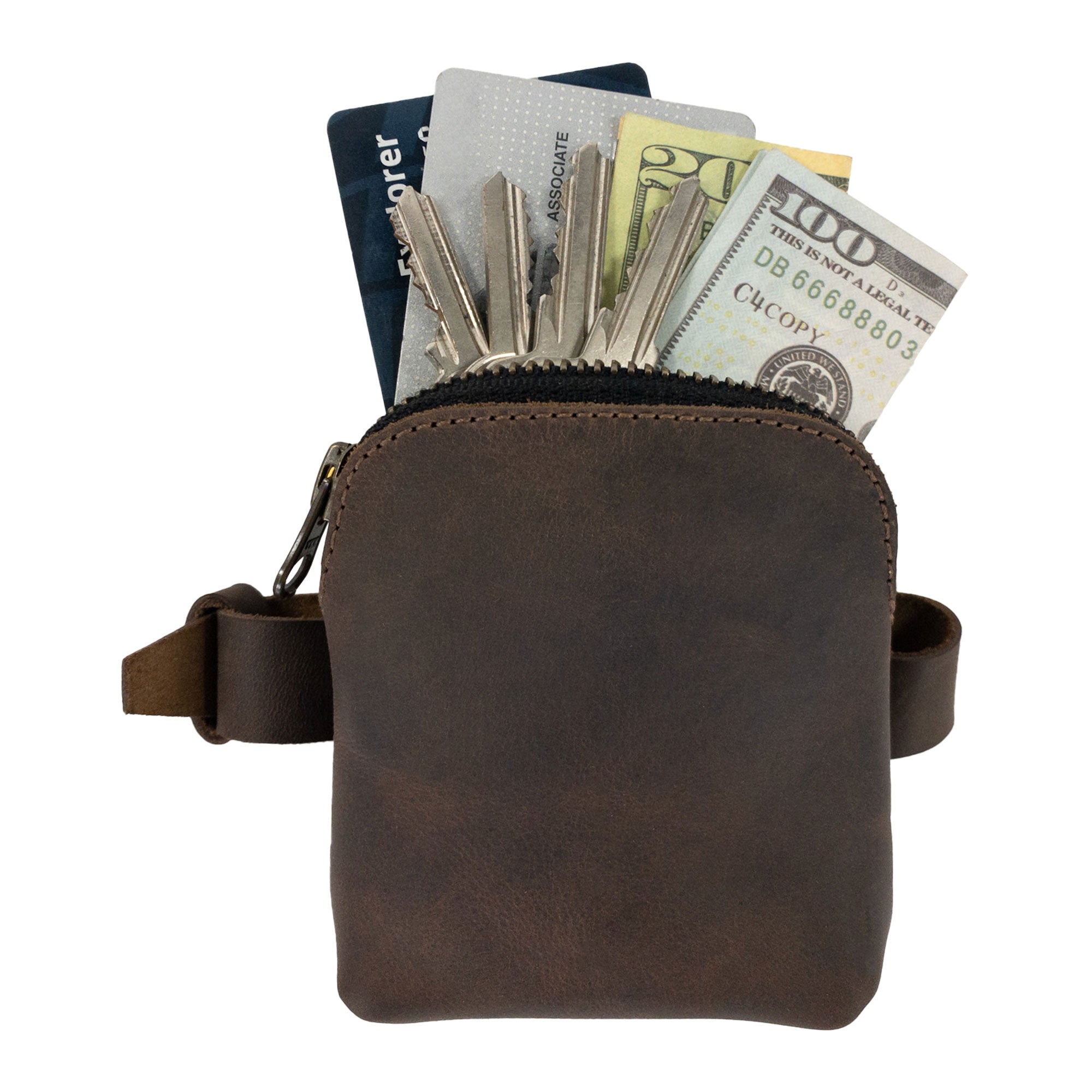 Tiny Zippered Bag for Boot with Adjustable Strap - Stockyard X 'The Leather Store'