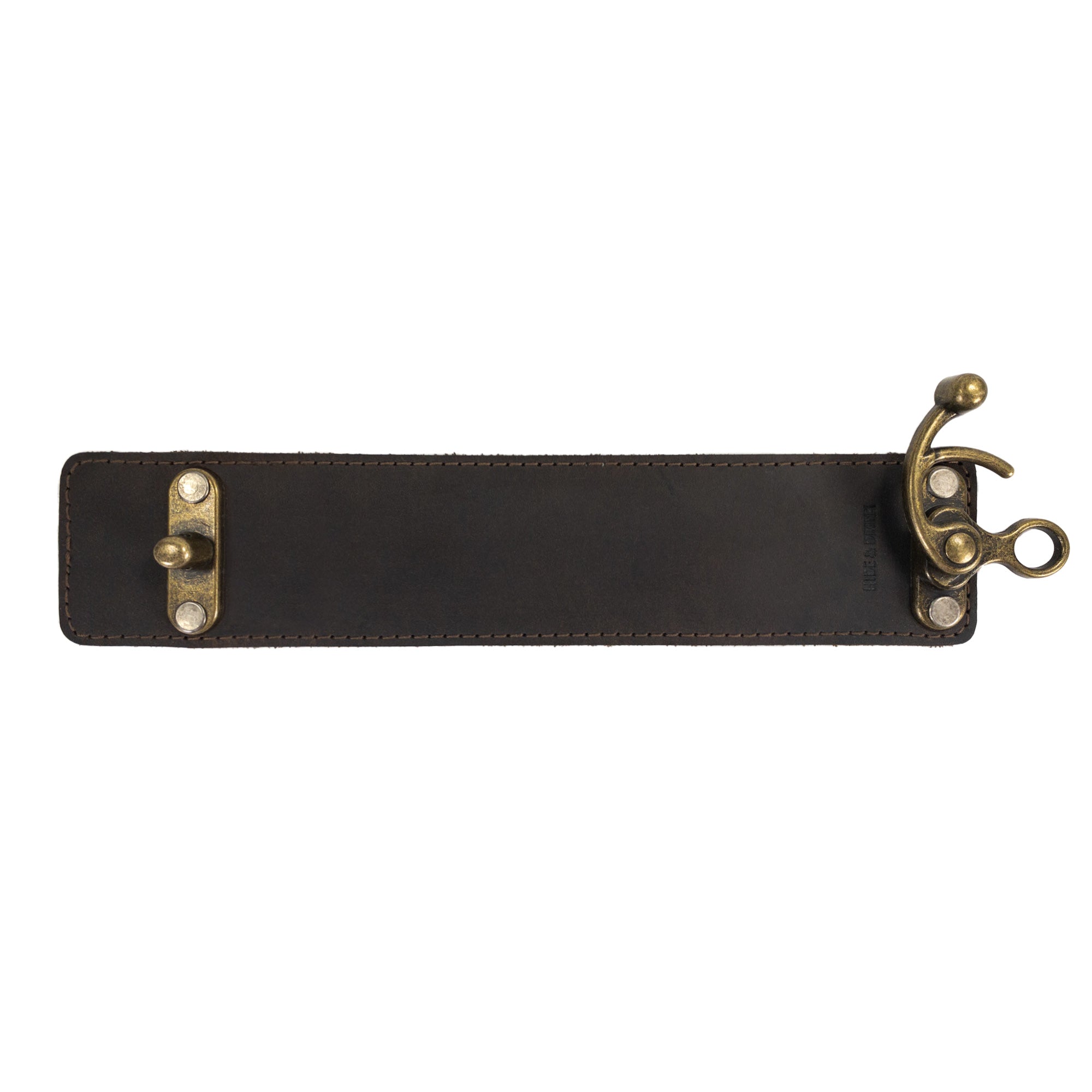 Back view of Hide & Drink 8 Inch Wristband with Vintage Clasp, highlighting the soft and sturdy Full Grain Leather. This unique wristband is crafted through small batch production methods, ensuring each piece is hand cut, hand sewn, and fire branded by skilled artisans in La Antigua Guatemala & Oaxaca Mexico.
