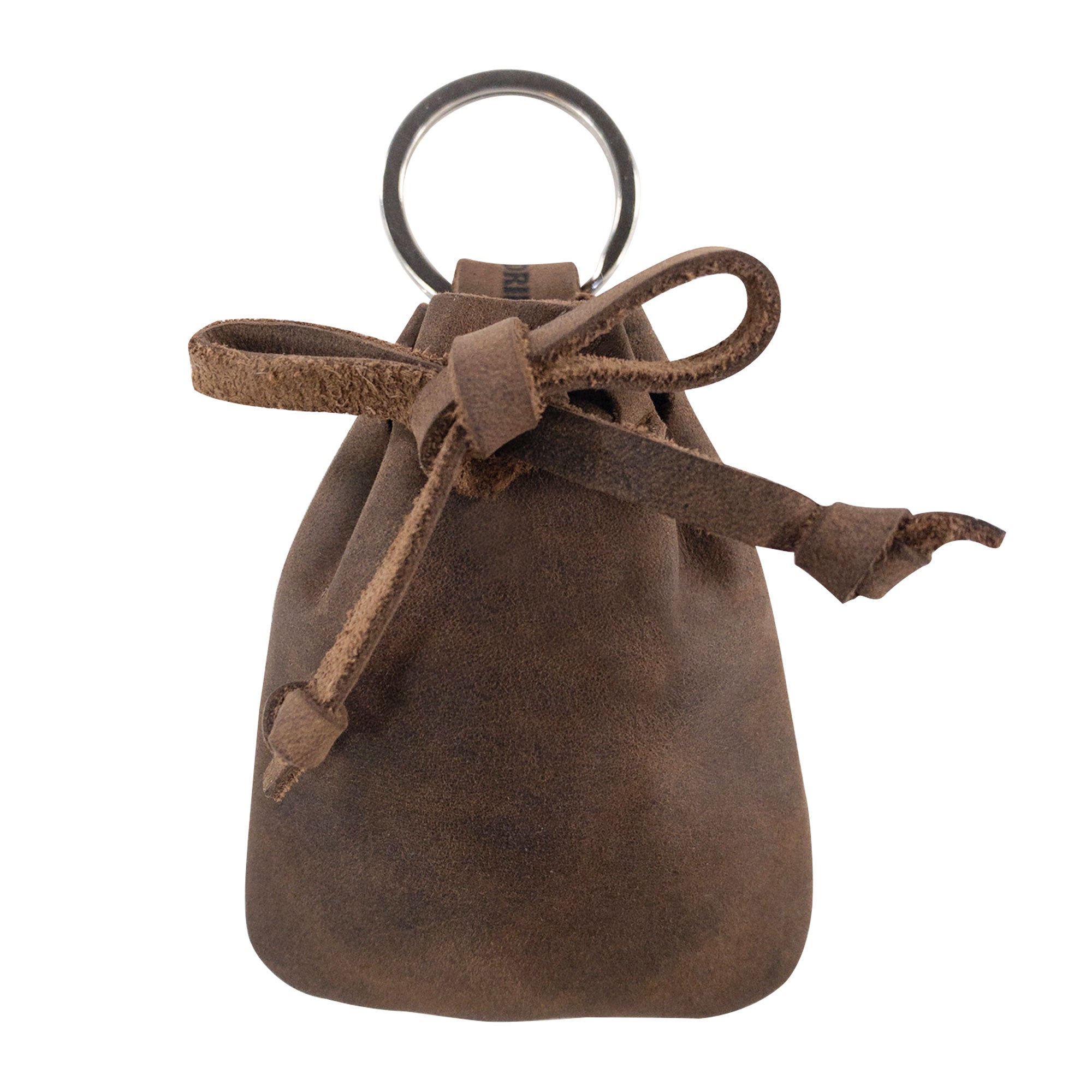 The Mini Medieval Pouch Keychain from Hide & Drink features a tiny bag with keyring design; perfect for keeping essentials secure. Crafted from full grain leather, this versatile coin pouch combines function with artisan, hand-cut, and hand-sewn techniques from La Antigua Guatemala.