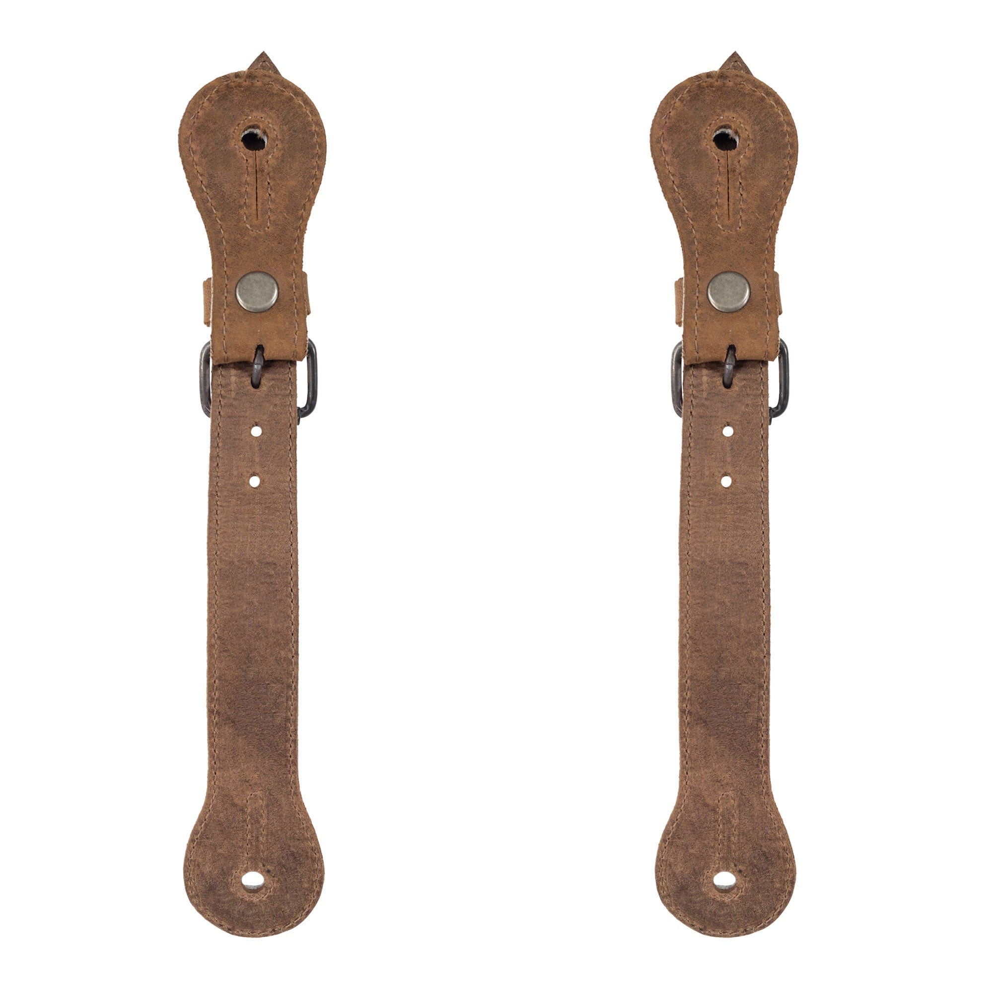 Set of two classic leather straps by Western Leather Works. This Spur Straps (2 Pack) ensures longevity and style for your cowboy boots, handmade in Guatemala using full grain leather for an authentic riding experience.