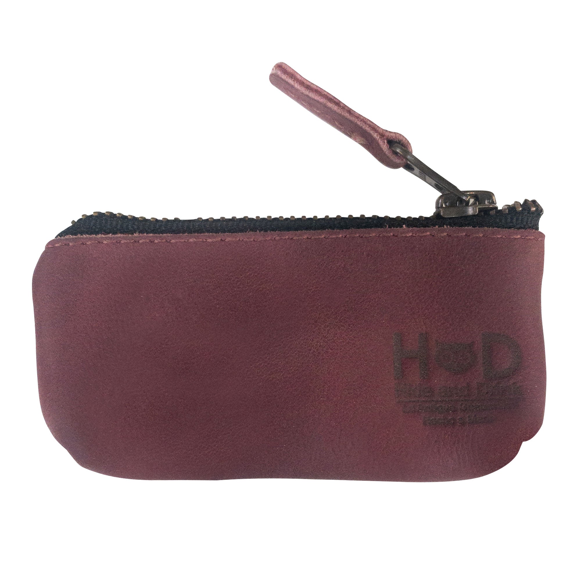 Hide & Drink Key Holder Zippered Pouch with a minimalistic design, perfect for coins and keys. This artisan-made pouch is ideal for use as a charging cable holder or memory cards organizer.