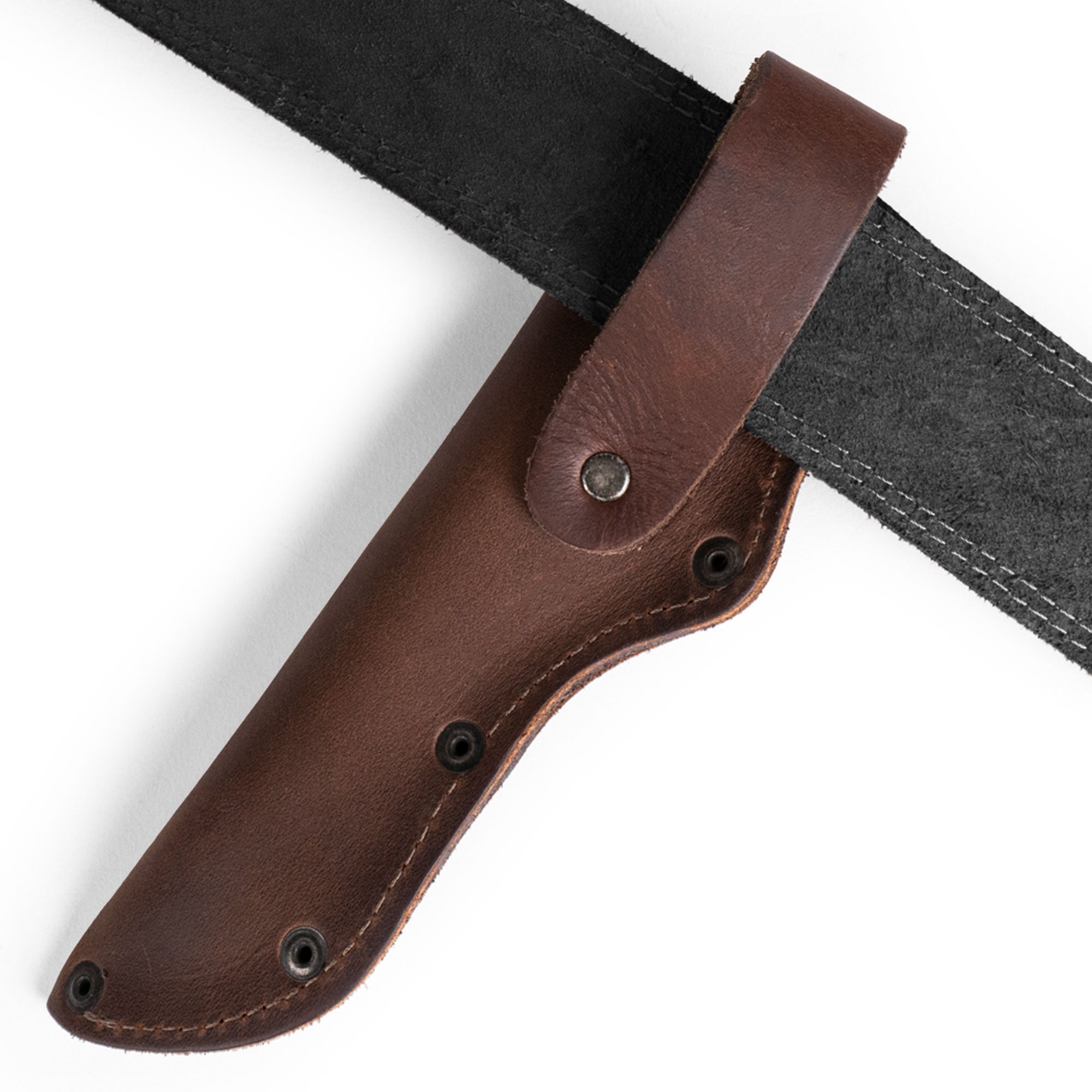 Belt Mora Knife Sheath from Hide & Drink, designed with a Thick Sheath for Mora Knife with Belt Loop. This durable knife sheath offers a rustic style and is a great tactical case for your outdoor adventures.