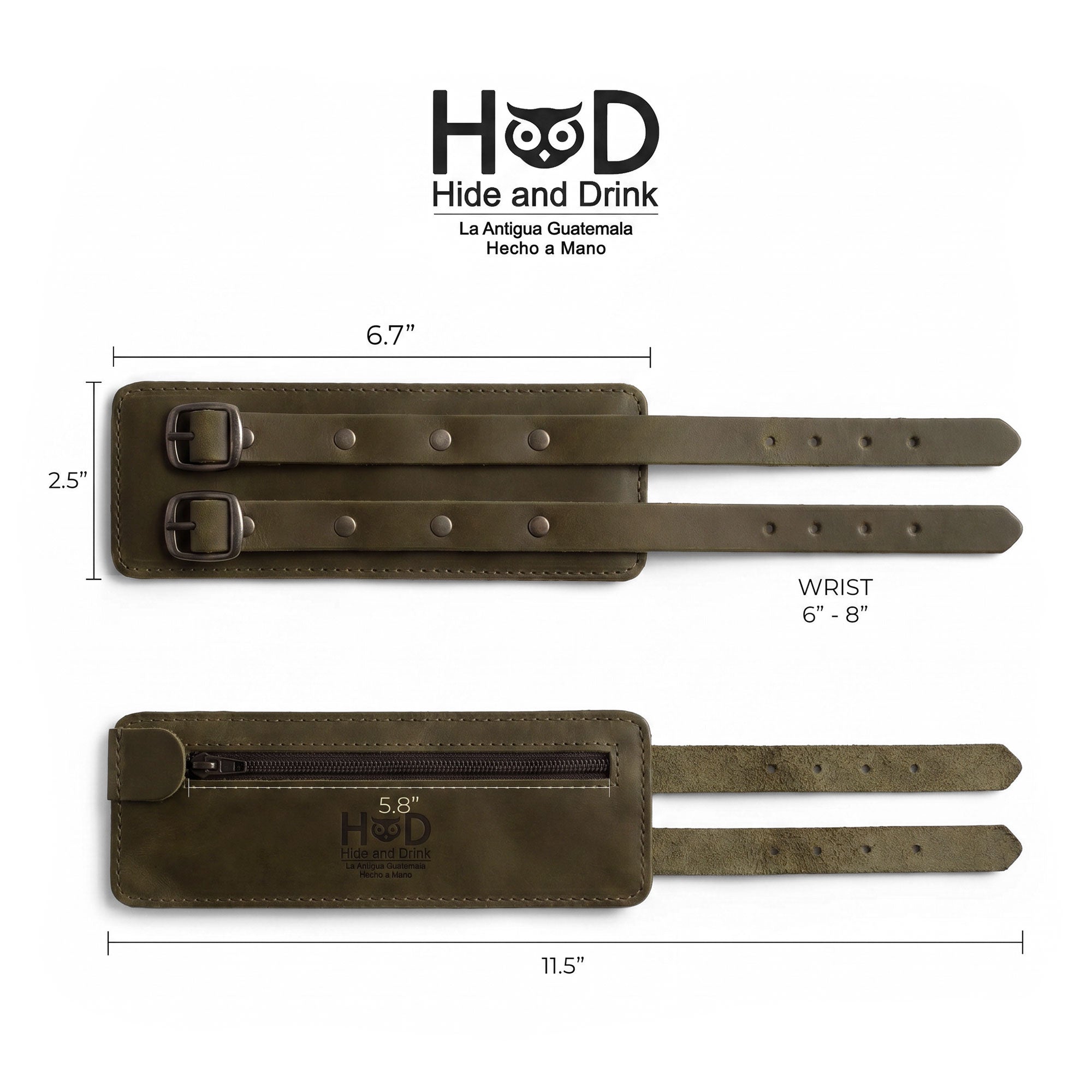 Hide & Drink's Wrist-Wallet-Cuff exemplifies thoughtful design in Full Grain Leather. This rustic leather bracelet incorporates a hidden pouch for bills and an inner zippered pouch for convenience. Each handcrafted piece celebrates artisan quality and dedication to small batch production from La Antigua Guatemala & Oaxaca Mexico.