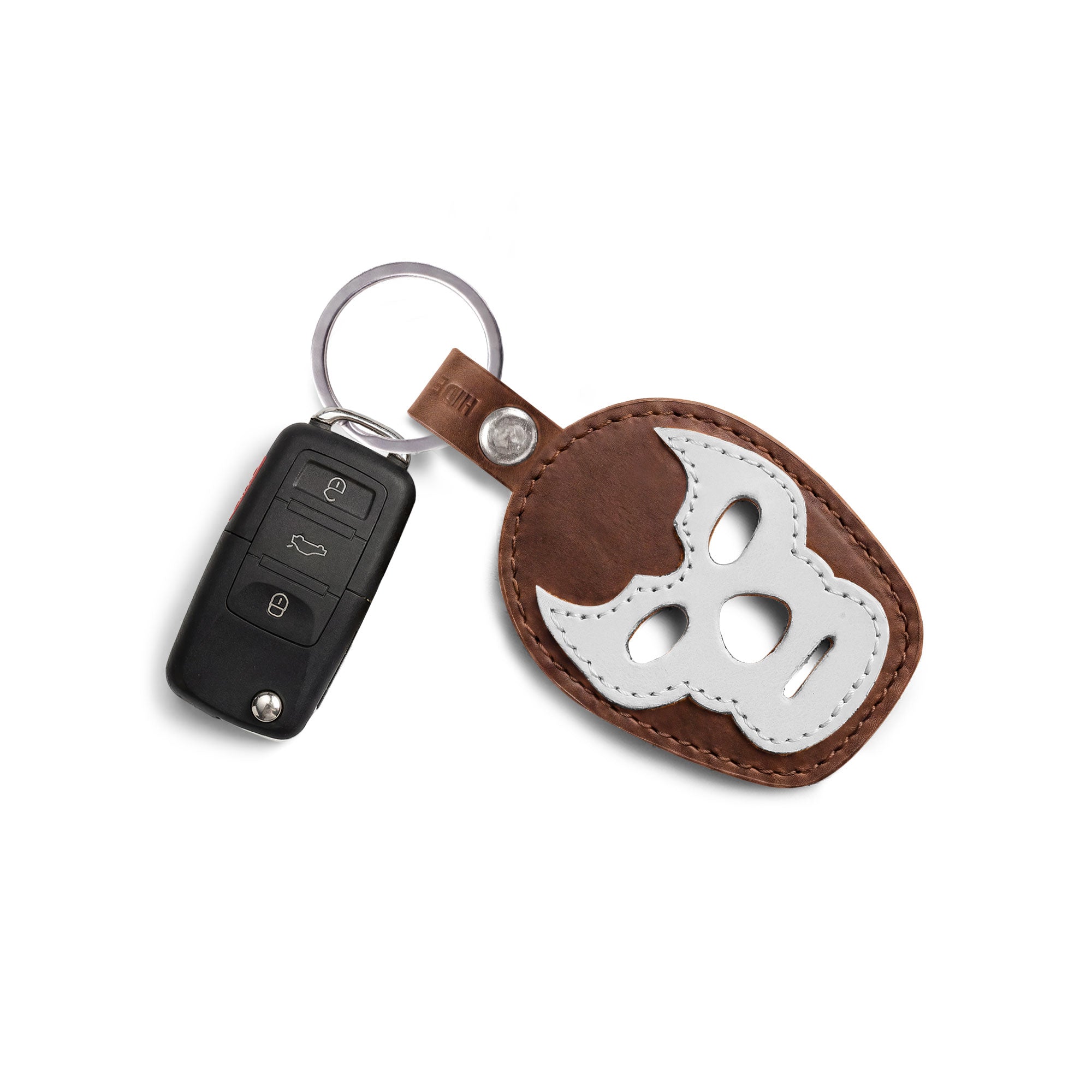 Luchador Mask Leather Keychain
