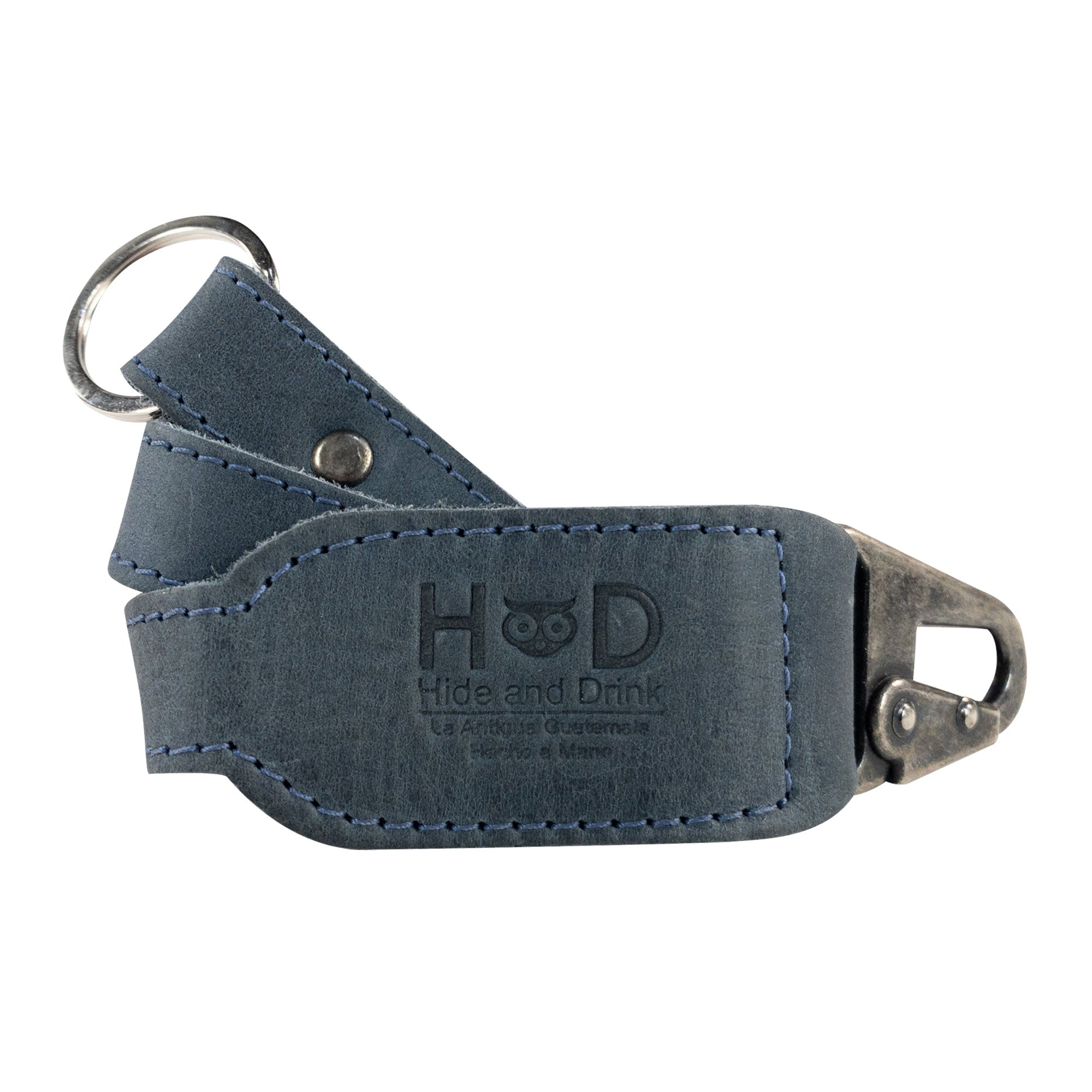 Hide & Drink Keychain Lanyard measuring 18 inches, crafted from sleek Full Grain Leather, featuring a functional clip for securely attaching keys, representing quality artisan craftsmanship.