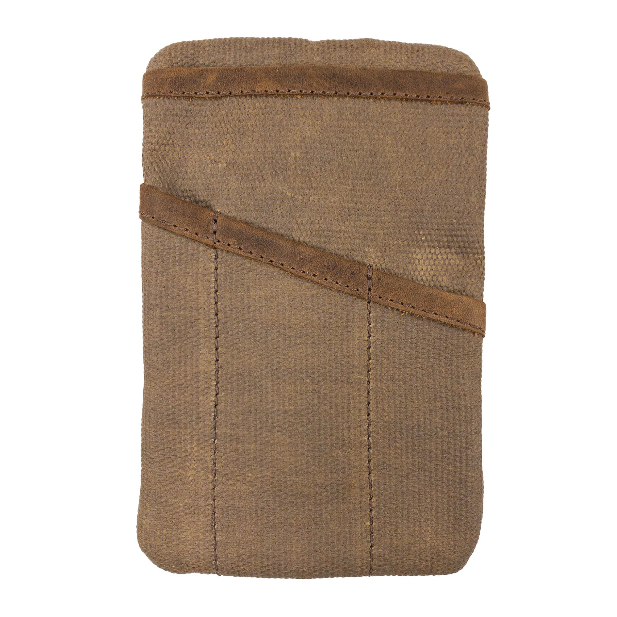 Back view of the Multi-tool Pocket Pouch by Hide & Drink, emphasizing the craftsmanship and rustic design, making it a great option for an EDC zippered bag.
