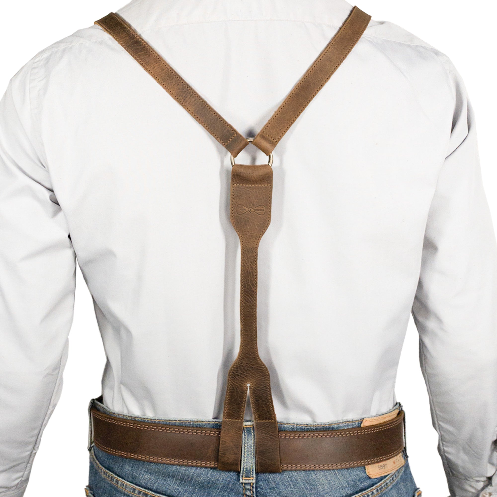 Thin Y Back Suspenders with Belt Loops - Stockyard X 'The Leather Store'
