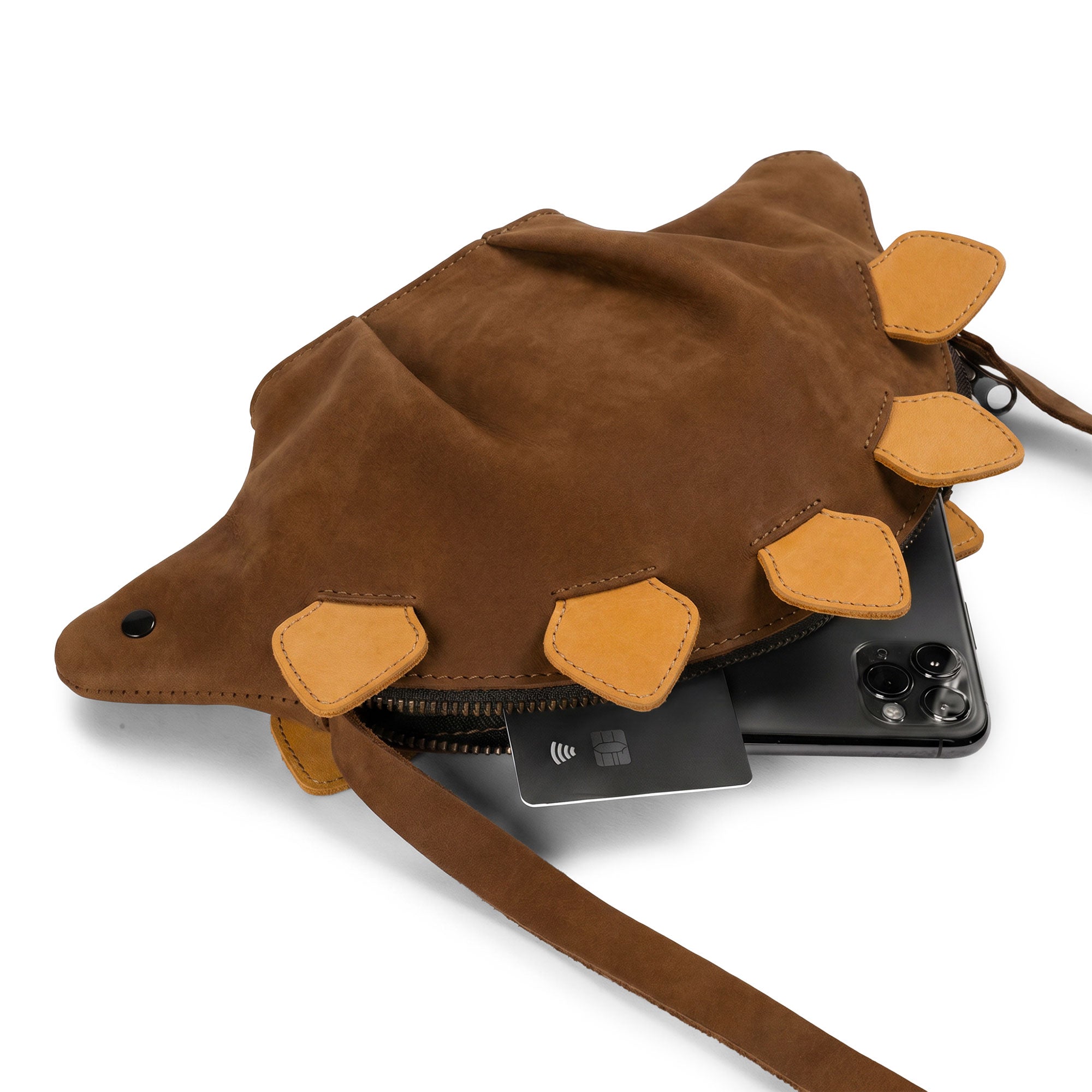 Leather Dinosaur Stegosaurus Shoulder Bag