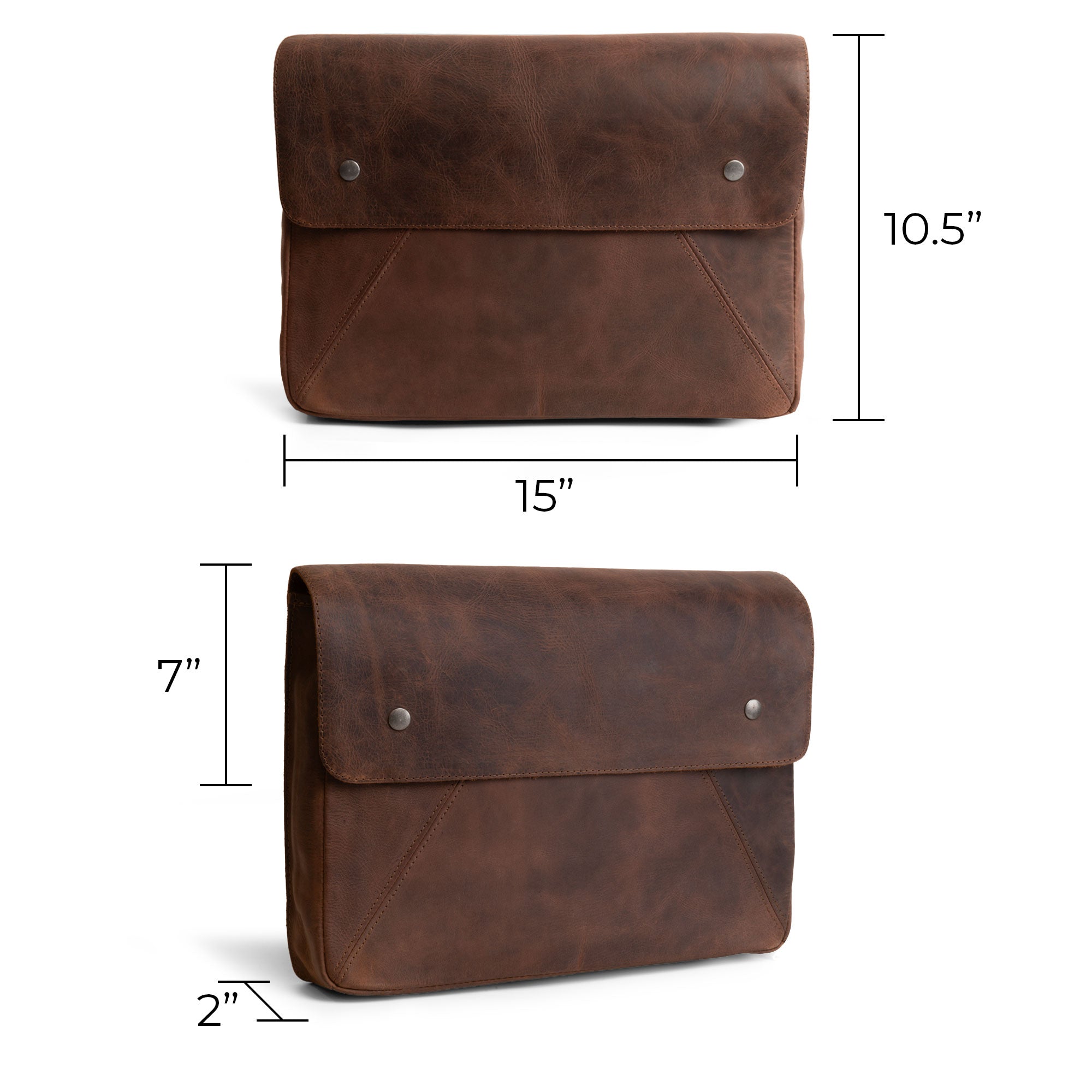 Measurements of Hide & Drink's Vintage Folder Holder XL, crafted from durable Full Grain Leather. This practical leather folder is perfect for contracts, documents, and serves as an elegant envelope-style padfolio. Artisanal craftsmanship from La Antigua Guatemala and Oaxaca Mexico ensures quality and uniqueness.