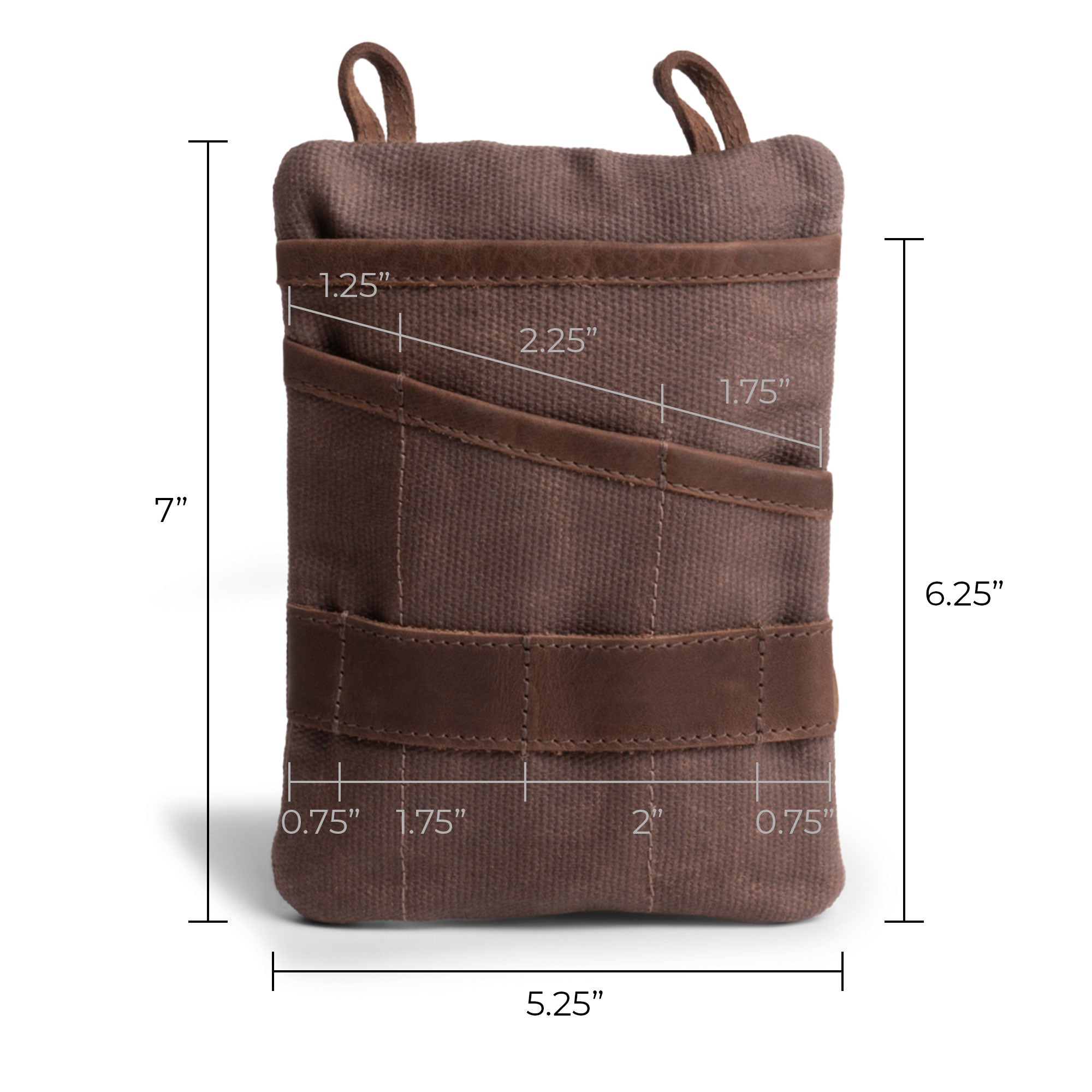 Multi-tool Pocket Pouch - XL by Hide & Drink filled with office supplies, demonstrating its versatility beyond tools for everyday use. Multi-Tool Pocket Pouch XL, Compact Multipurpose EDC Zippered Bag, Knife Holster, Handmade Slim Organizer, Waxed Canvas, StockyardX, Small Batch Production, Hand Cut, Hand Sewn, Artisan, Handmade in La Antigua Guatemala & Oaxaca Mexico.