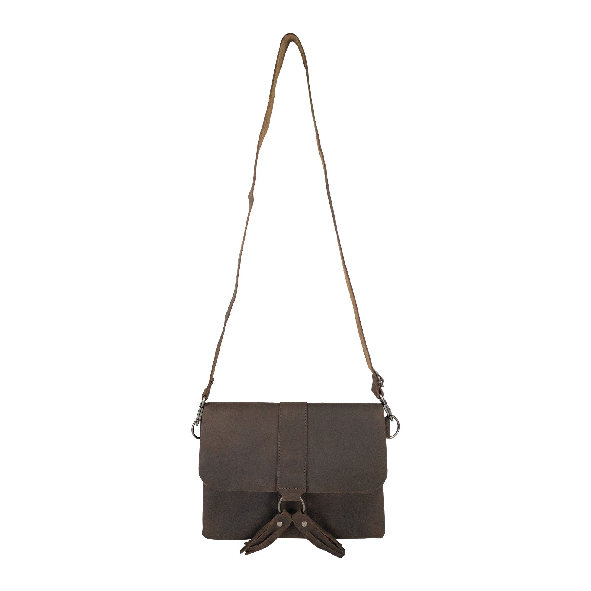 Rectangular Crossbody Bag with Tassels - Stockyard X 'The Leather Store'