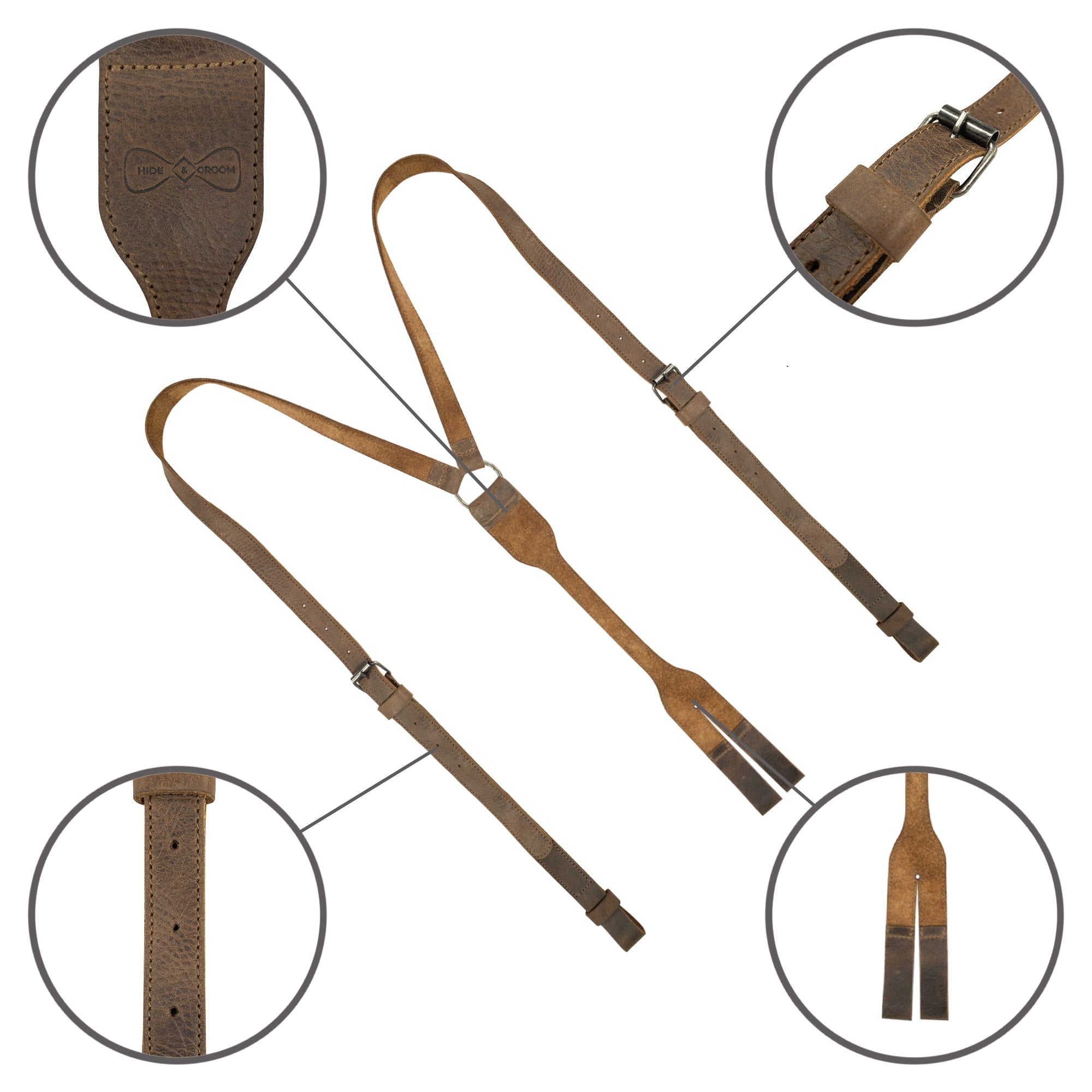 Thin Y Back Suspenders with Belt Loops - Stockyard X 'The Leather Store'