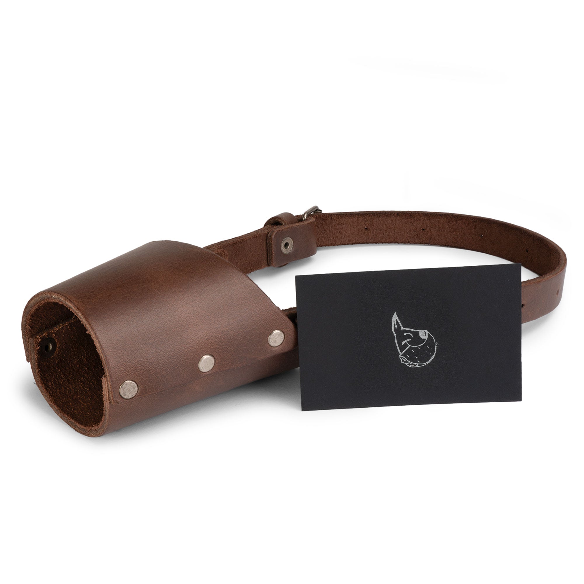 Taco Dog Dog Muzzle, beautifully crafted from full grain leather, emphasizes the handmade artisan quality. This muzzle serves as a secure option for training and preventing biting.