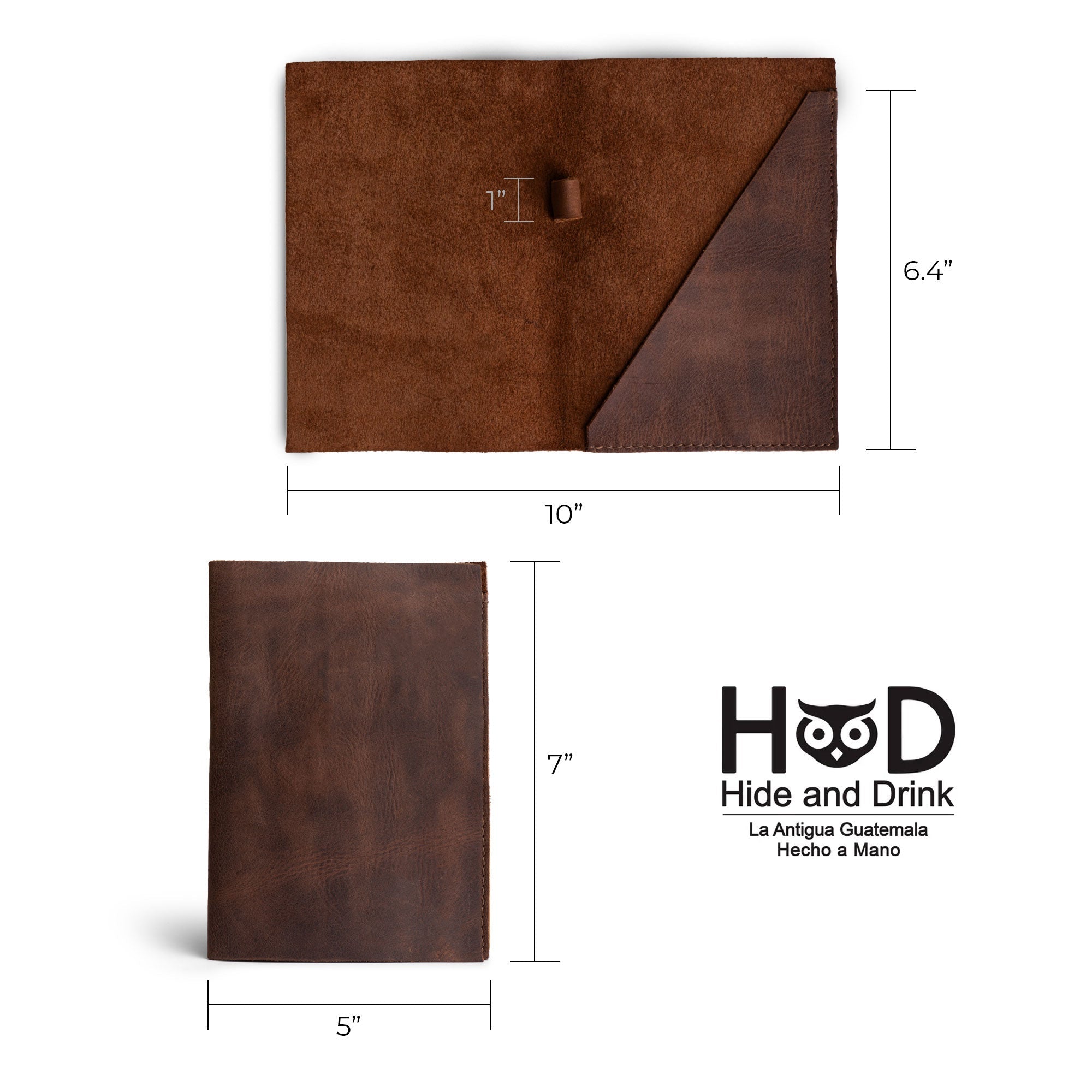 Measuring dimensions of the Bifold Check Presenter With Pen Slot by Hide & Drink, featuring a sleek full grain leather finish. Ideal for organizing checks in a stylish way for cafes and restaurants. Bifold Check Presenter with Pen Slot for Restaurant & Cafe Accessories, Western Bill Holder, Full Grain Leather, Handmade Waiter and Waitress Accessory, Small Batch Production, Hand Cut, Hand Sewn, Fire Branded, Artisan, Handmade in La Antigua Guatemala & Oaxaca Mexico.
