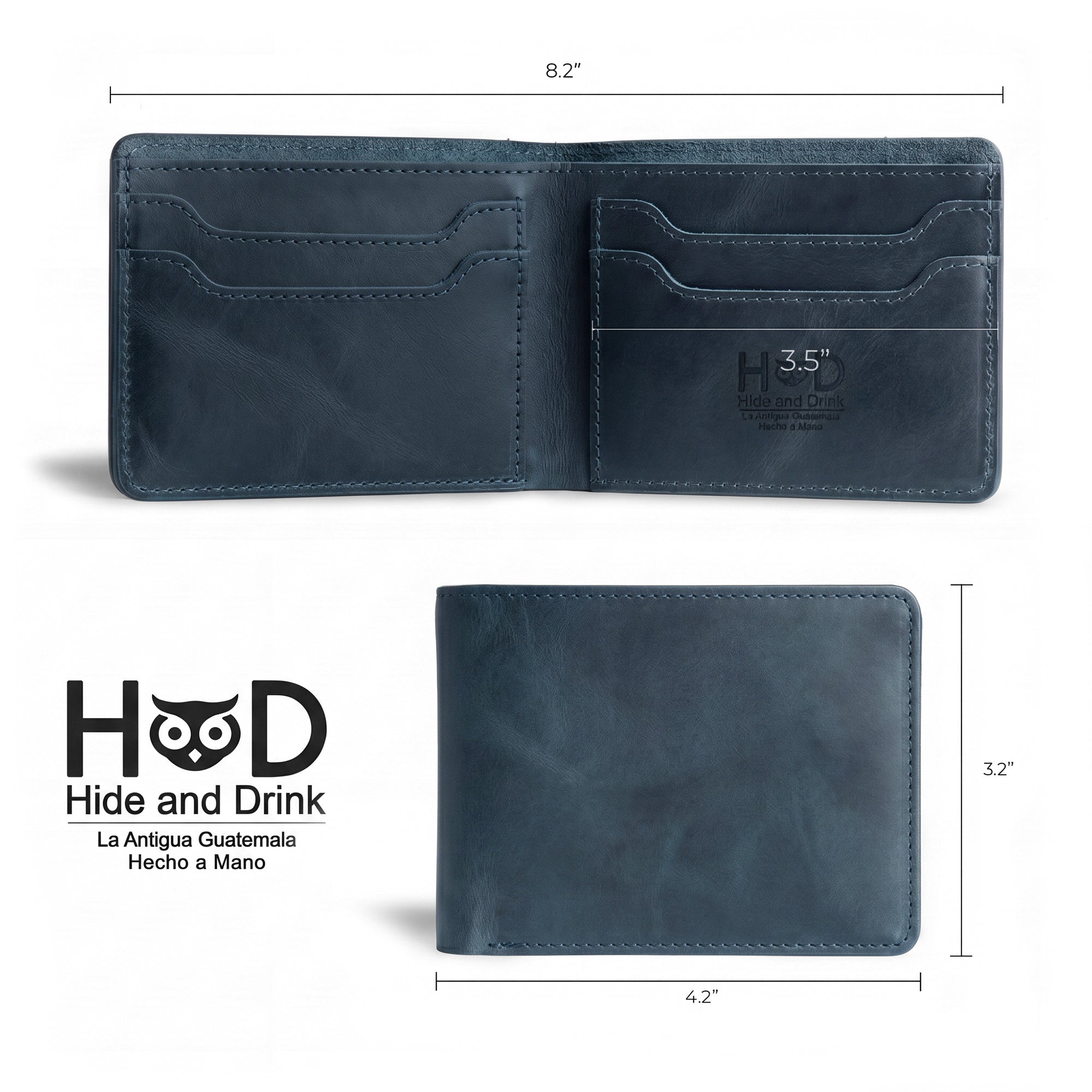 Classic dark brown wallet by Hide & Drink displayed with its contents. This Classic Bifold Wallet acts as a functional storage case for identification, made from premium Full Grain Leather. An essential travel accessory, it illustrates artisan craftsmanship through small batch production methods, hand cut and sewn in La Antigua Guatemala & Oaxaca Mexico.