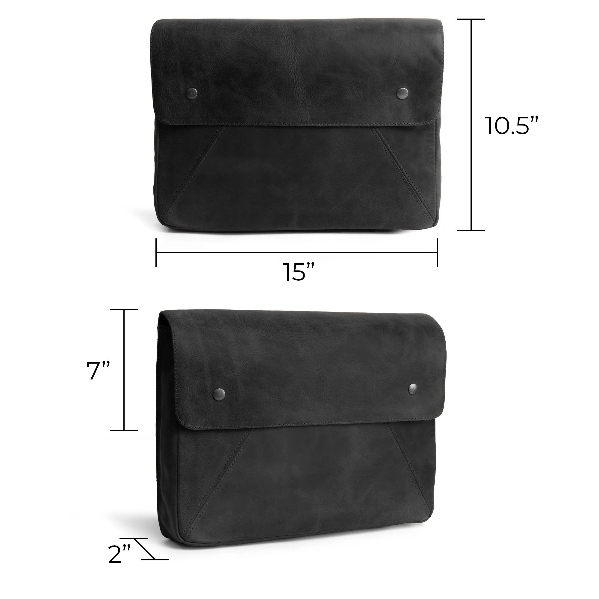 Size specifications of Hide & Drink's Vintage Folder Holder XL, made of Full Grain Leather. This artisan folder is perfect for documents and contracts, reflecting the unique craftsmanship from La Antigua Guatemala and Oaxaca Mexico, ideal as a stylish office accessory.