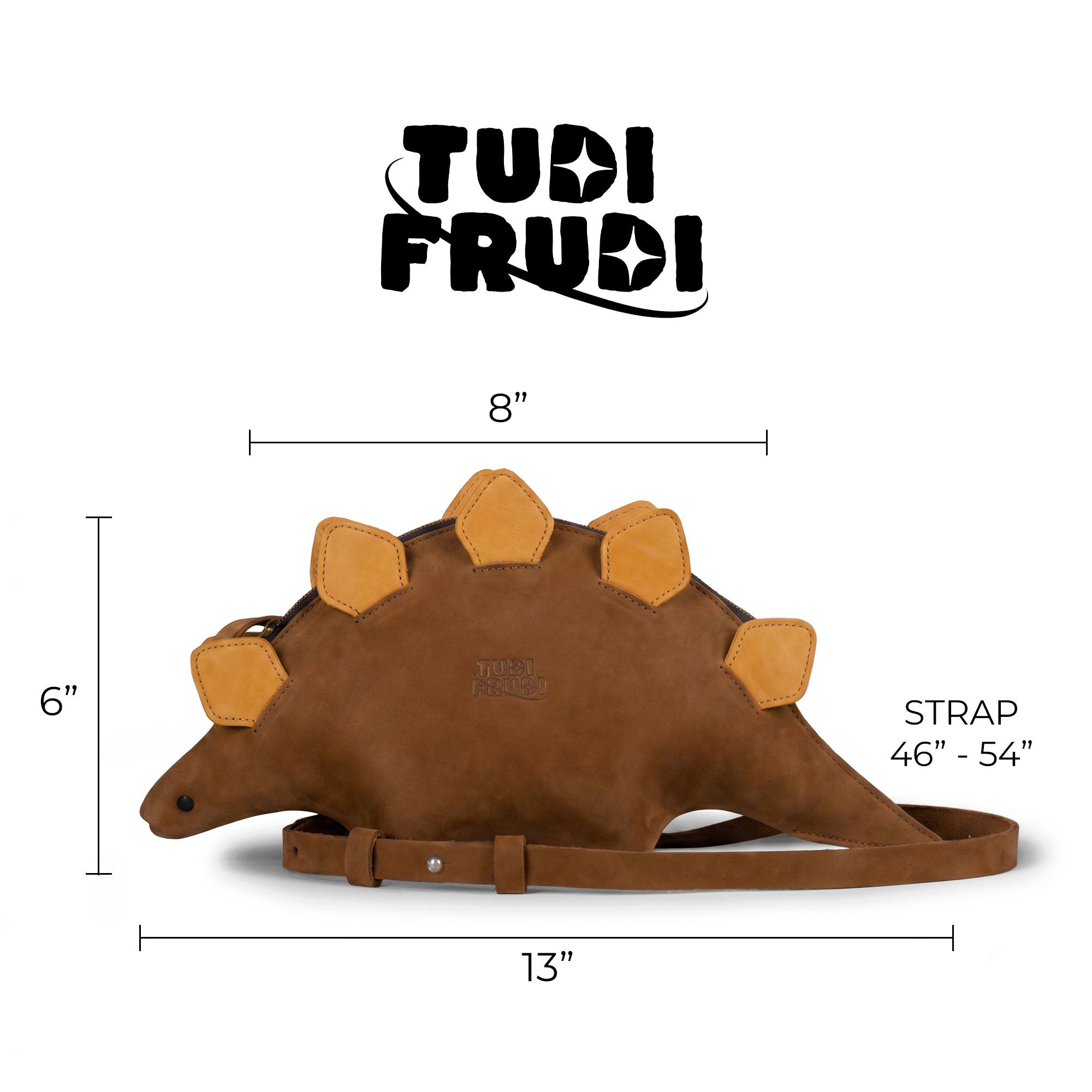Leather Dinosaur Stegosaurus Shoulder Bag