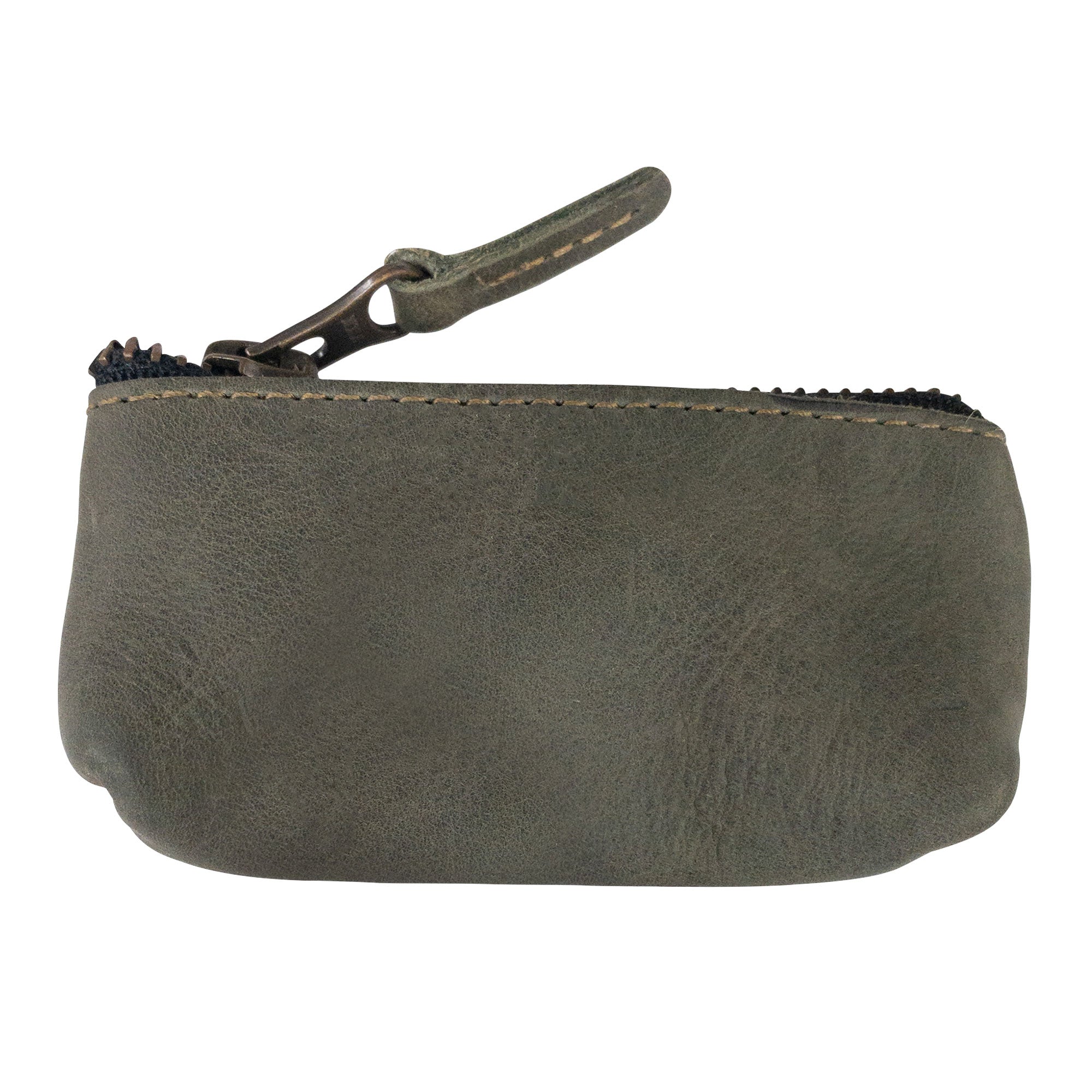 Hide & Drink Key Holder Zippered Pouch in a deep navy hue, ideal for organizing coins and keys. This stylish pouch is crafted from full grain leather with artisan quality.