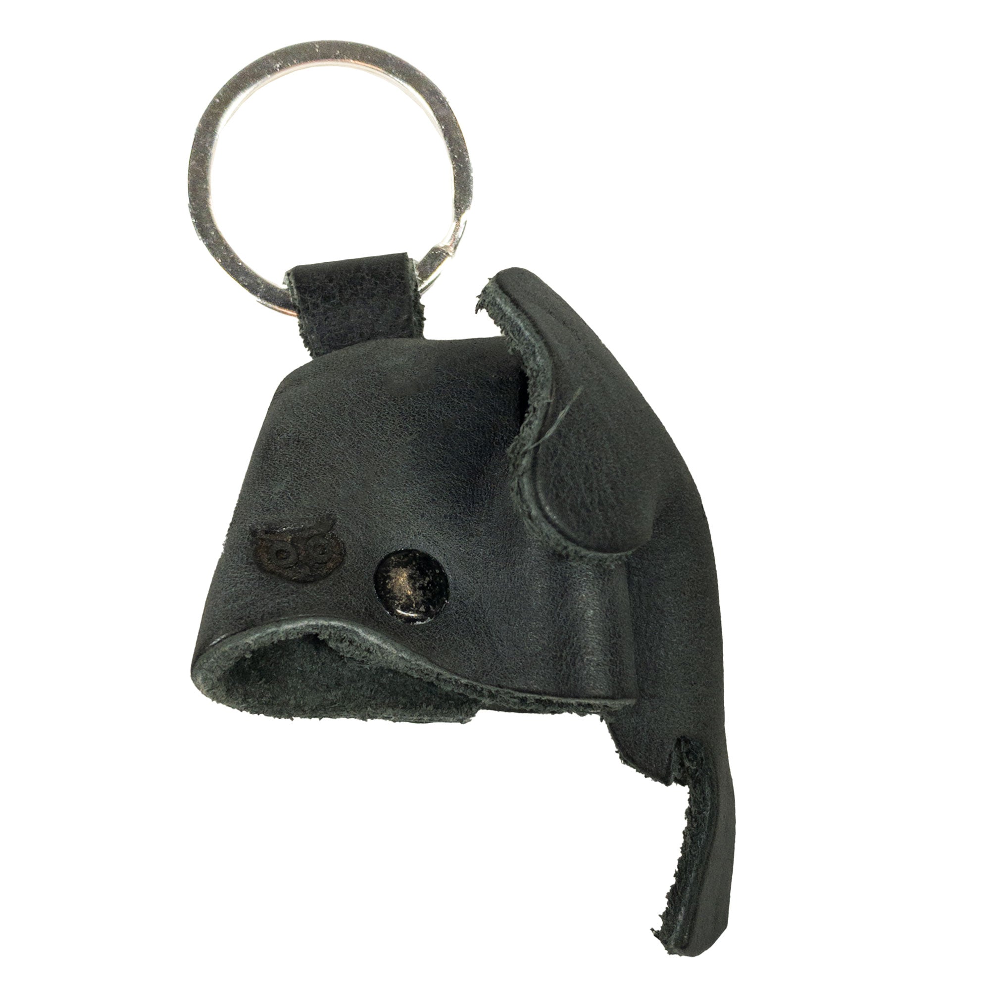 Stylish Full Grain Leather Animal Key Chain from Hide & Drink showcasing a distinctive elephant figure. This beautiful Critter Keychain acts as a whimsical fob charm and an animal key holder charm pendant, crafted with love in small batch production.