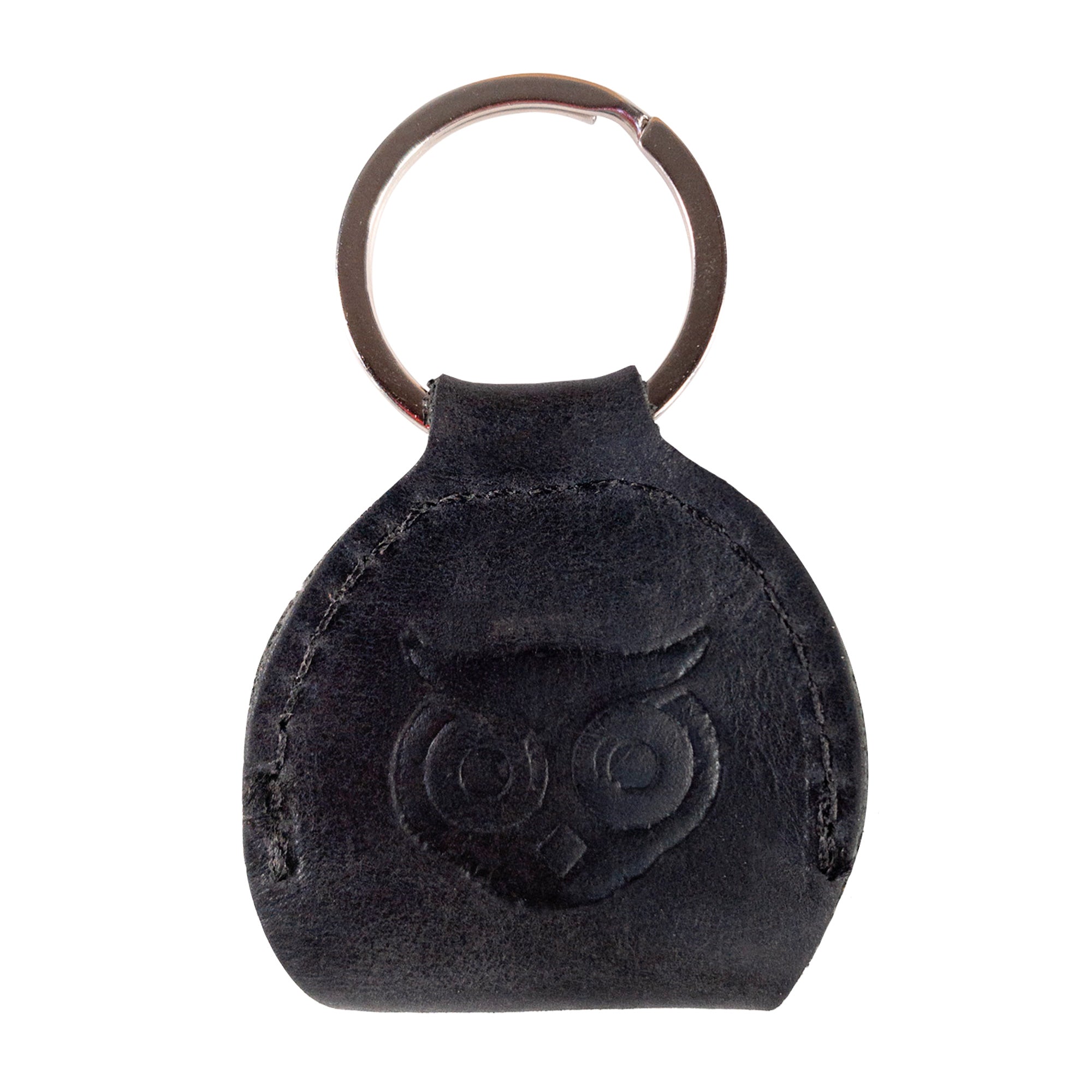 Hide & Drink Key Chain & Guitar Pick Holder, illustrating an artisan accent with embossed design features. This key organizer in Full Grain Leather is perfect for guitar players and highlights handmade quality from La Antigua Guatemala & Oaxaca Mexico.
